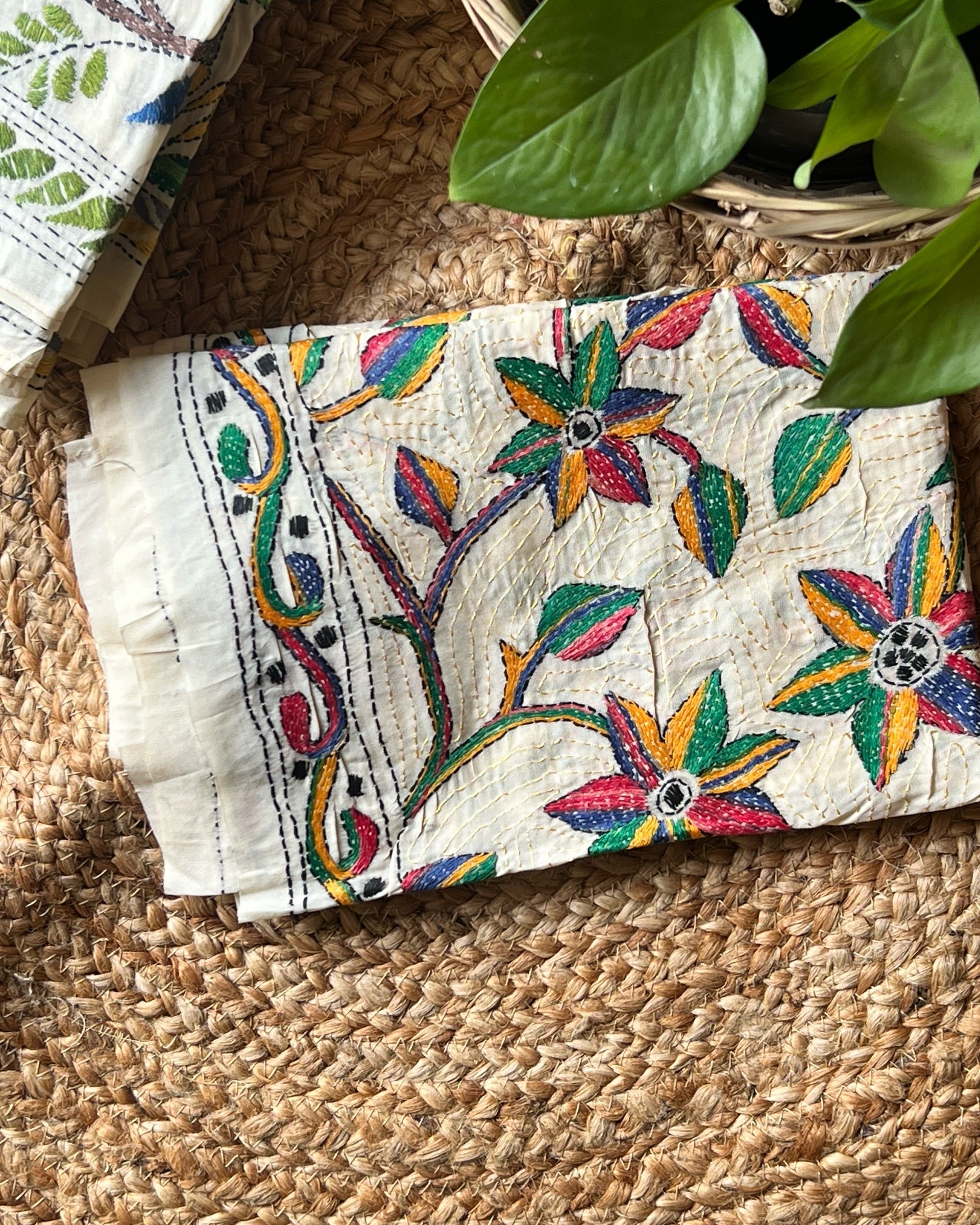 Multicolor tussar scarf with graceful festive charm by Shop AaMe