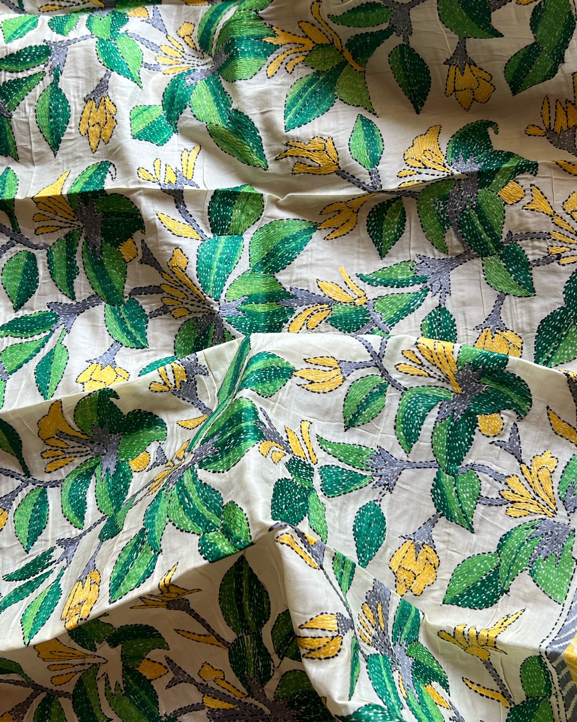 Tulip Garden Multicolor Tussar Dupatta by Shop AaMe