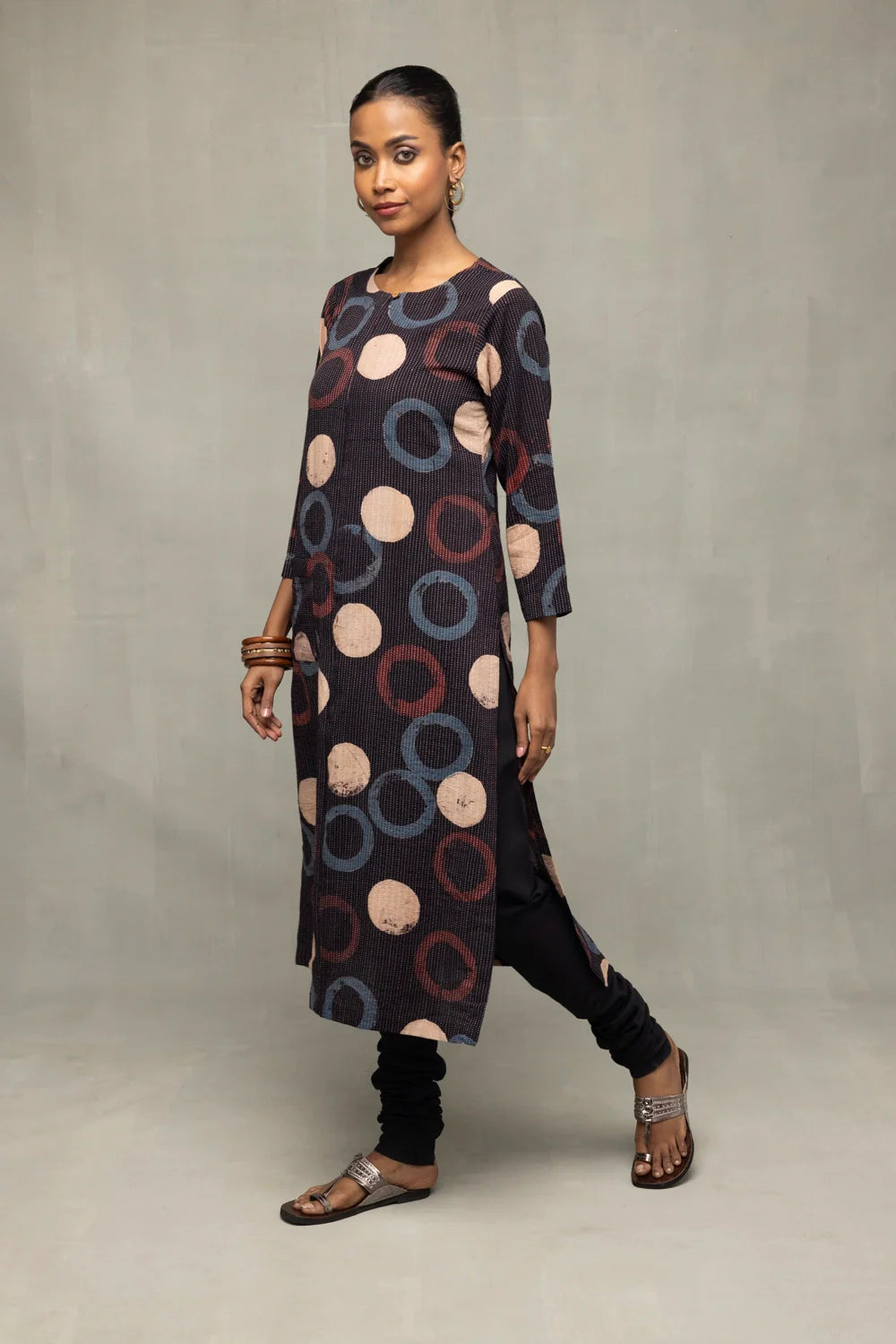Black Ajrakh Print Kurta-Sutra Art of Clothing