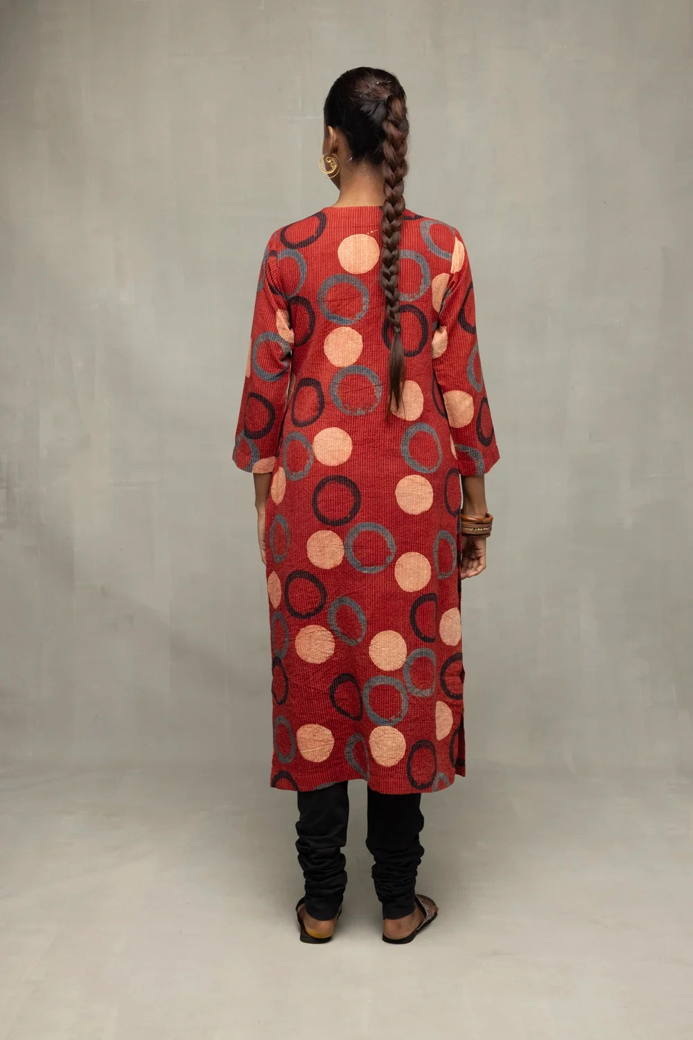 Red Ajrakh Print Kurta-Sutra Art of Clothing