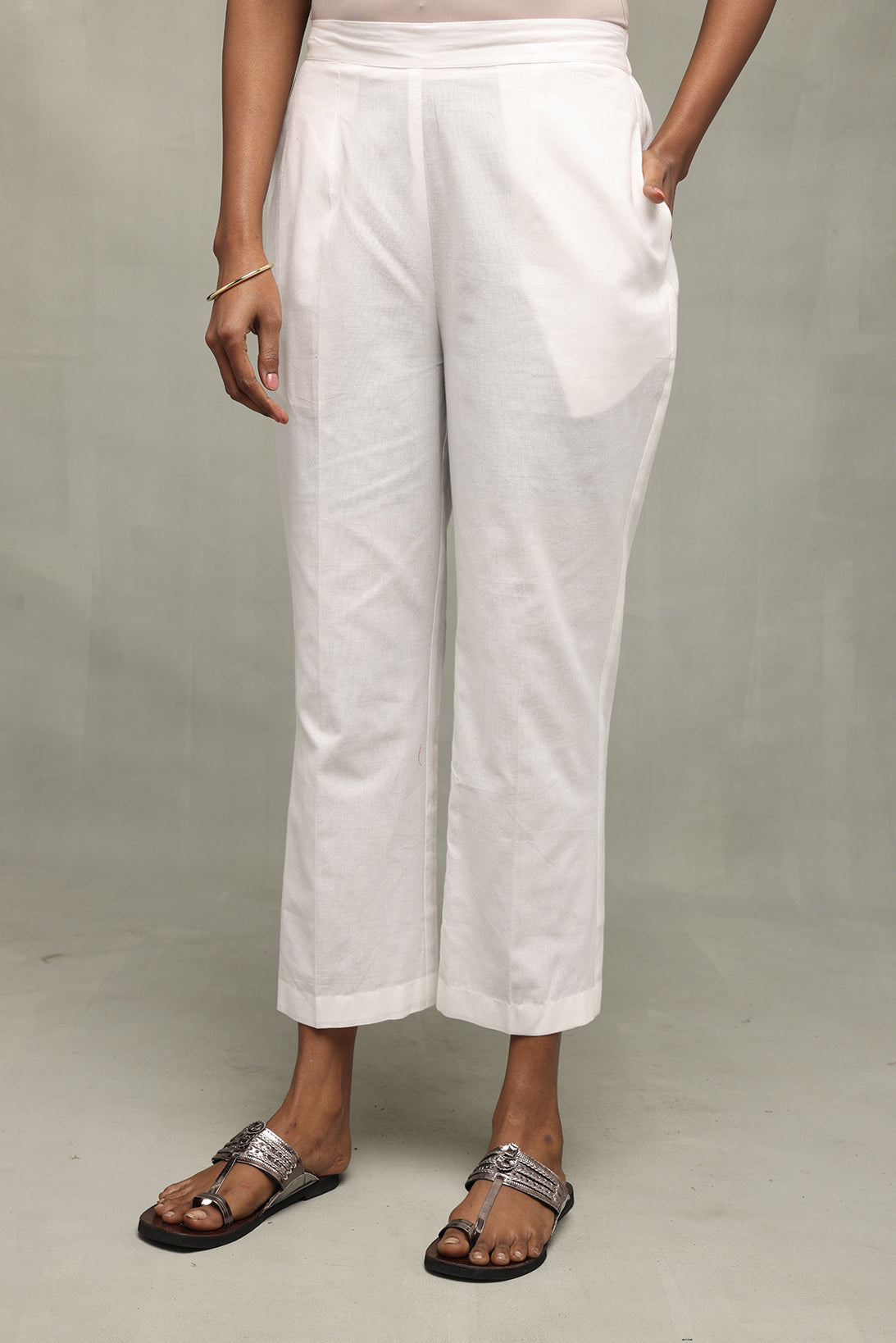 White Malai Cotton Pant-Sutra Art of Clothing