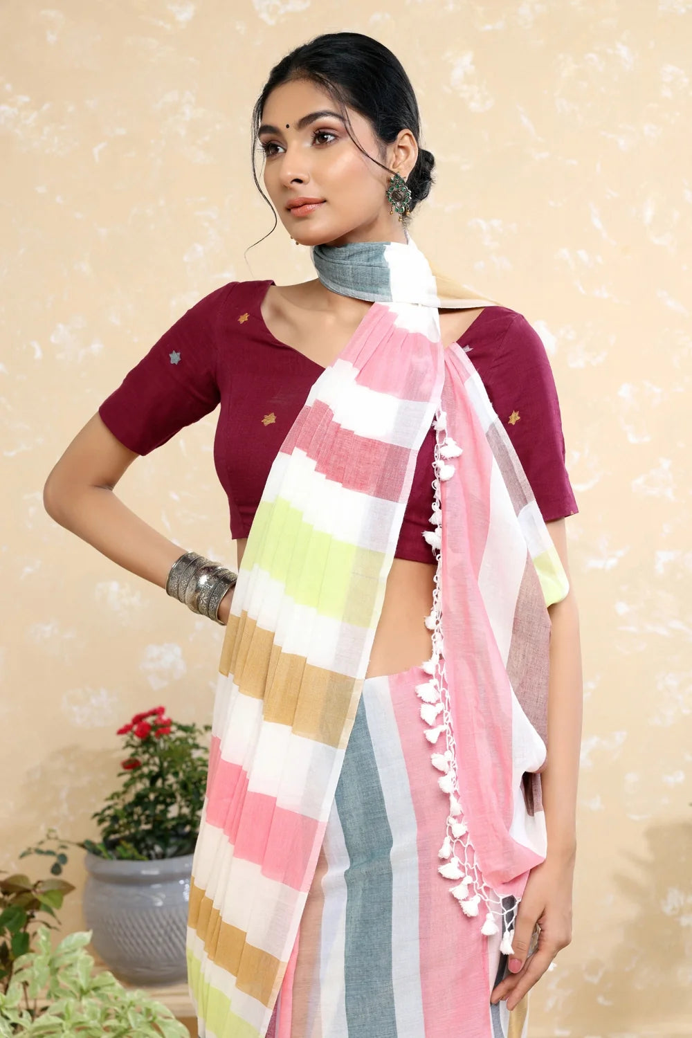 Ruhi Jamdani Blouse-Sutra Art of Clothing