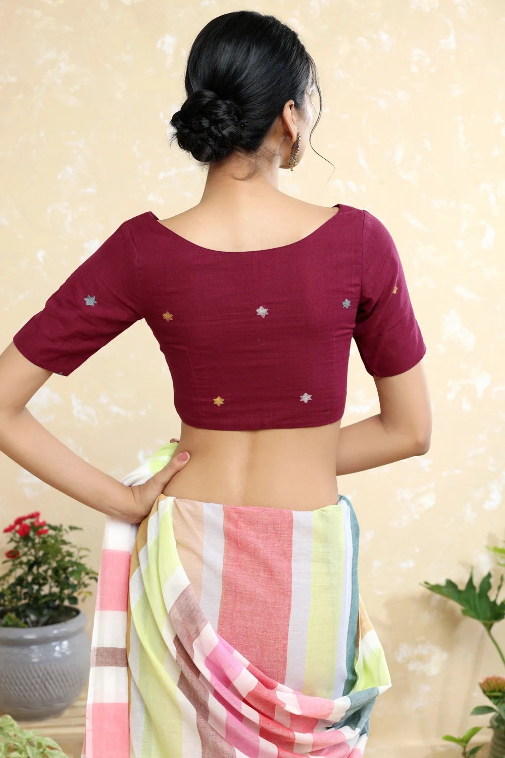 Ruhi Jamdani Blouse-Sutra Art of Clothing