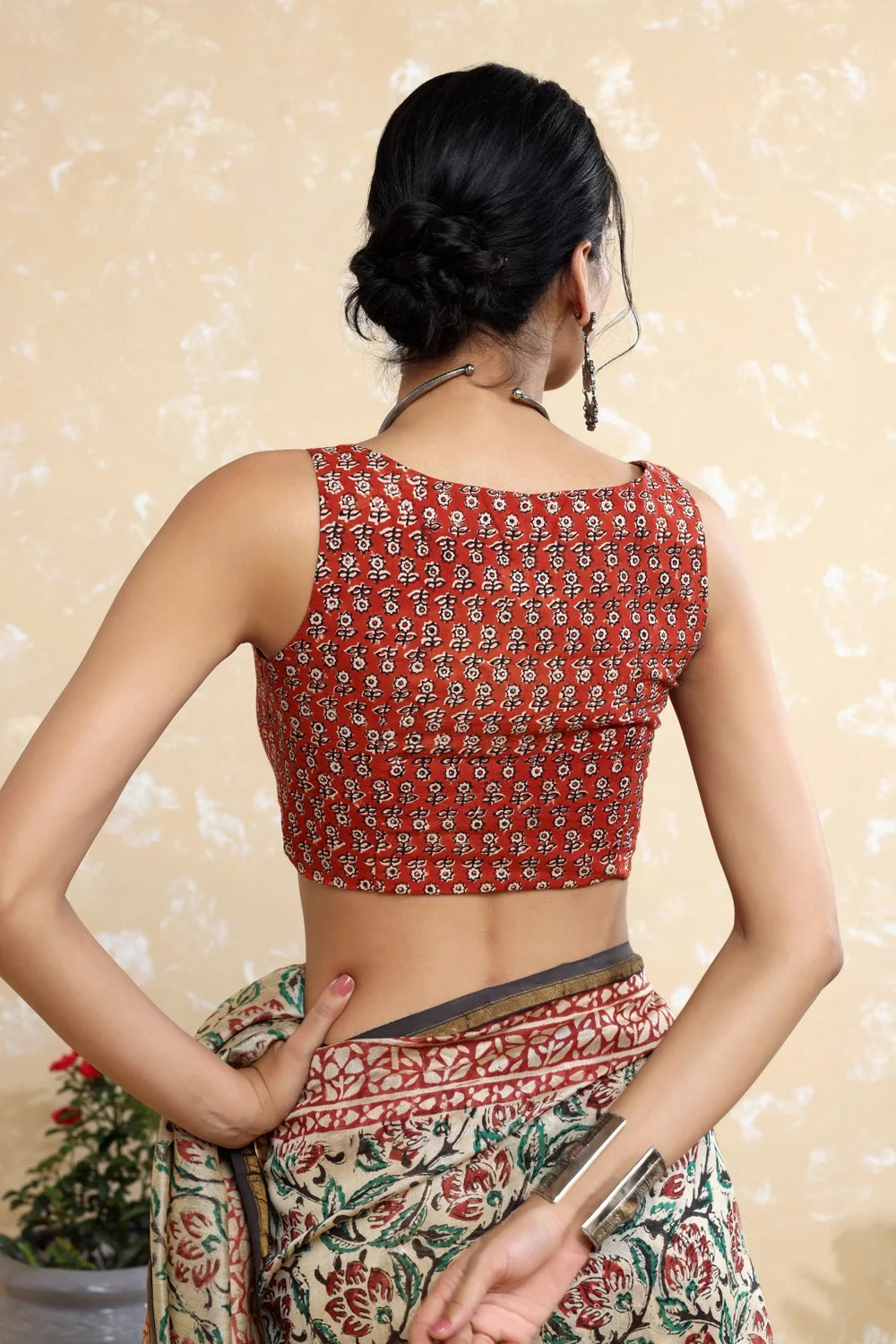Flora Block Print Blouse-Sutra Art of Clothing