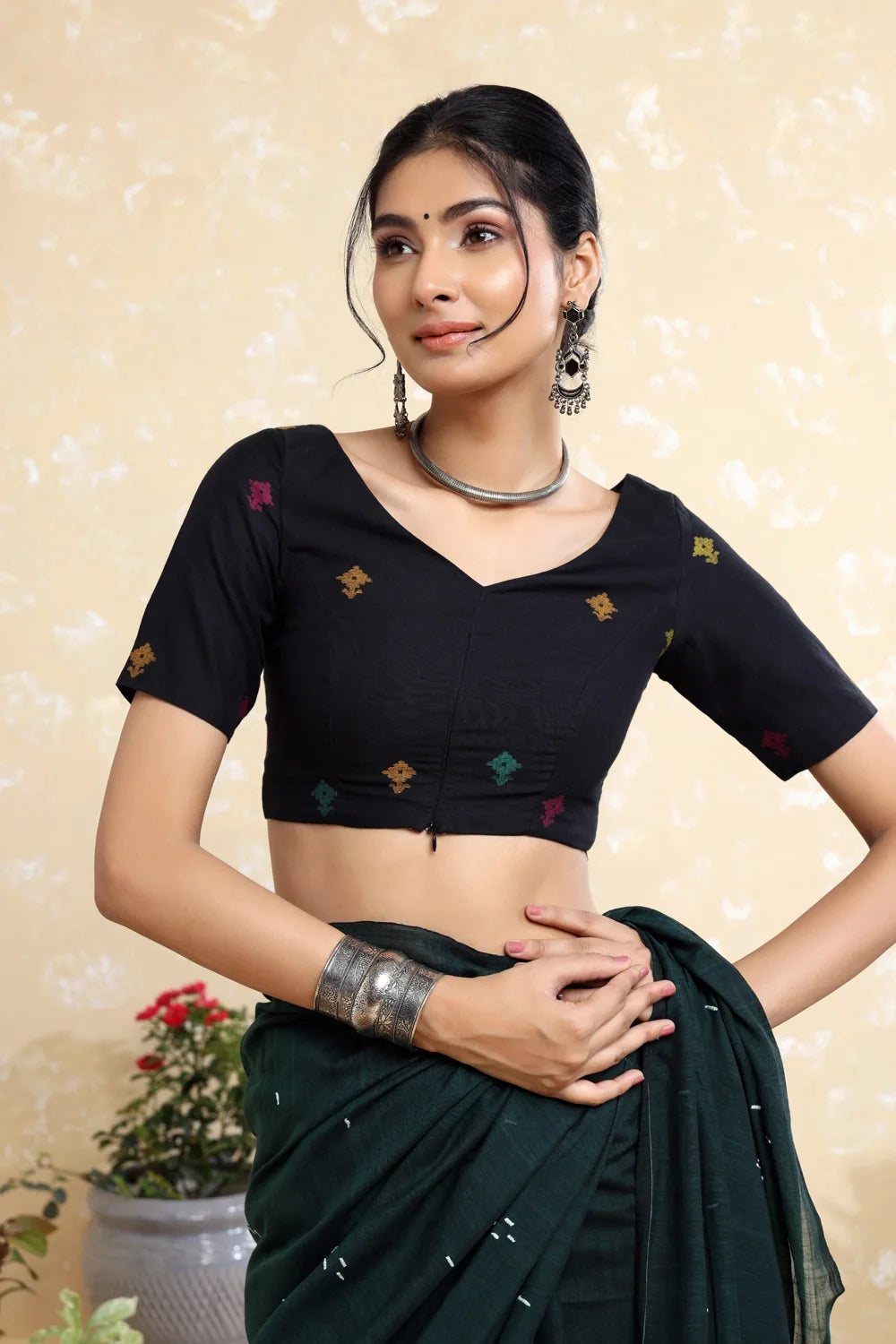 Anokhi Jamdani Blouse-Sutra Art of Clothing