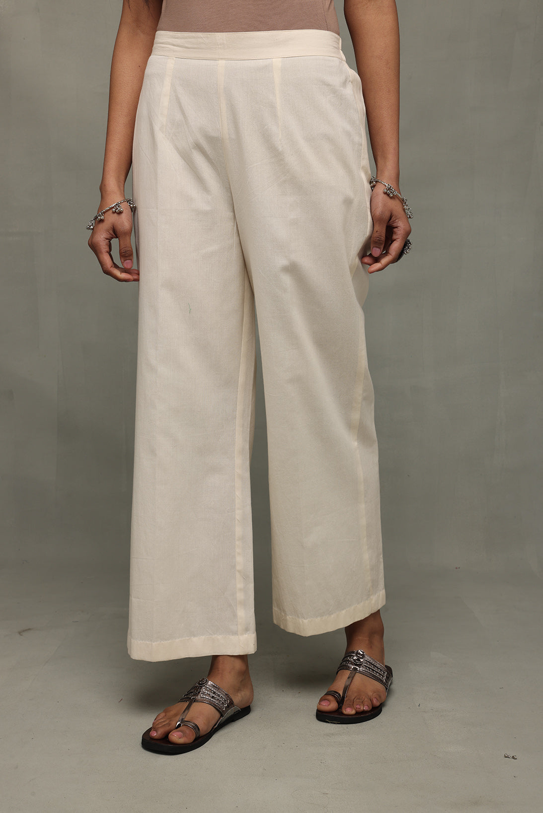 Off White Malai Cotton Pant-Sutra Art of Clothing