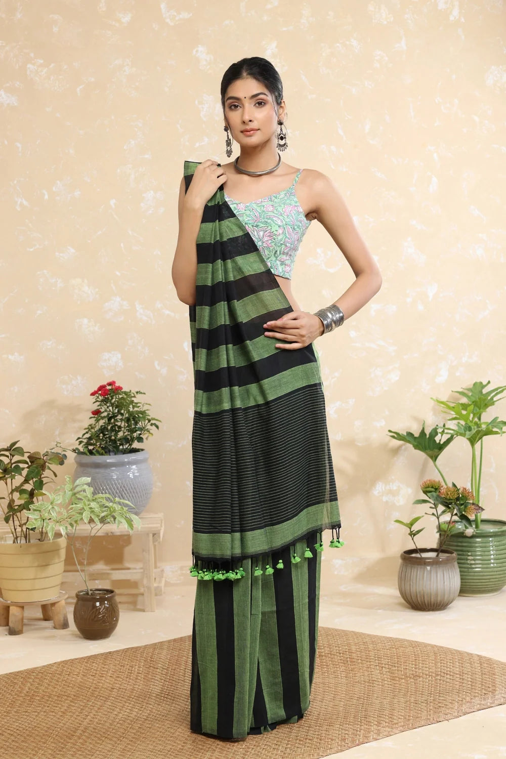Ivy Block Print Blouse-Sutra Art of Clothing