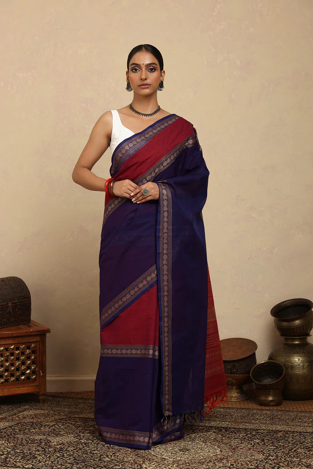 Safed South Cotton Blouse-Sutra Art of Clothing