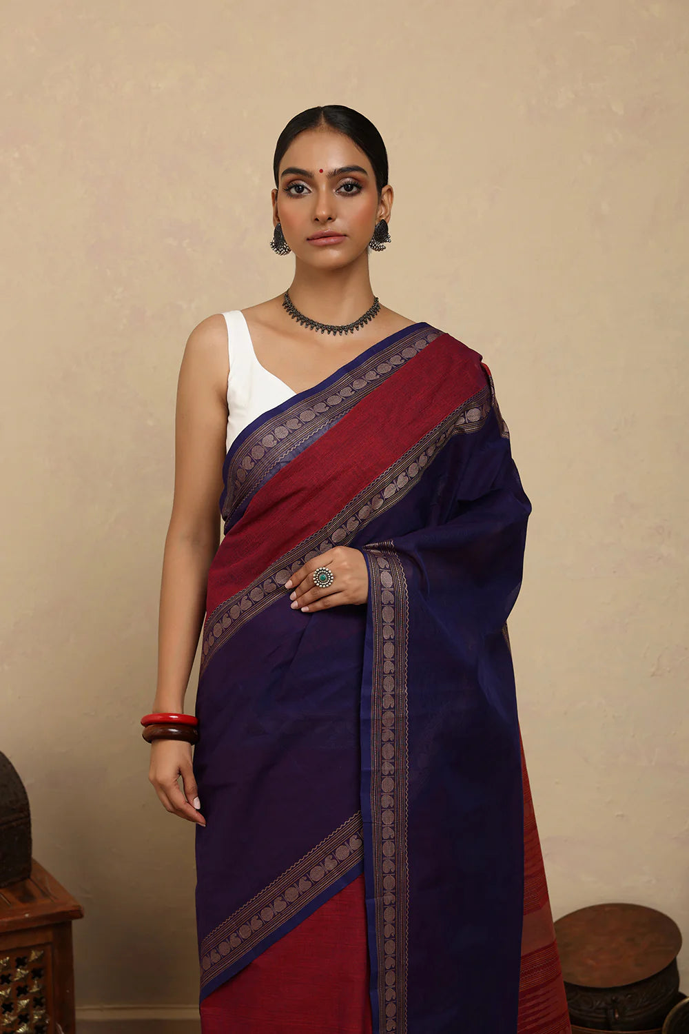 Safed South Cotton Blouse-Sutra Art of Clothing