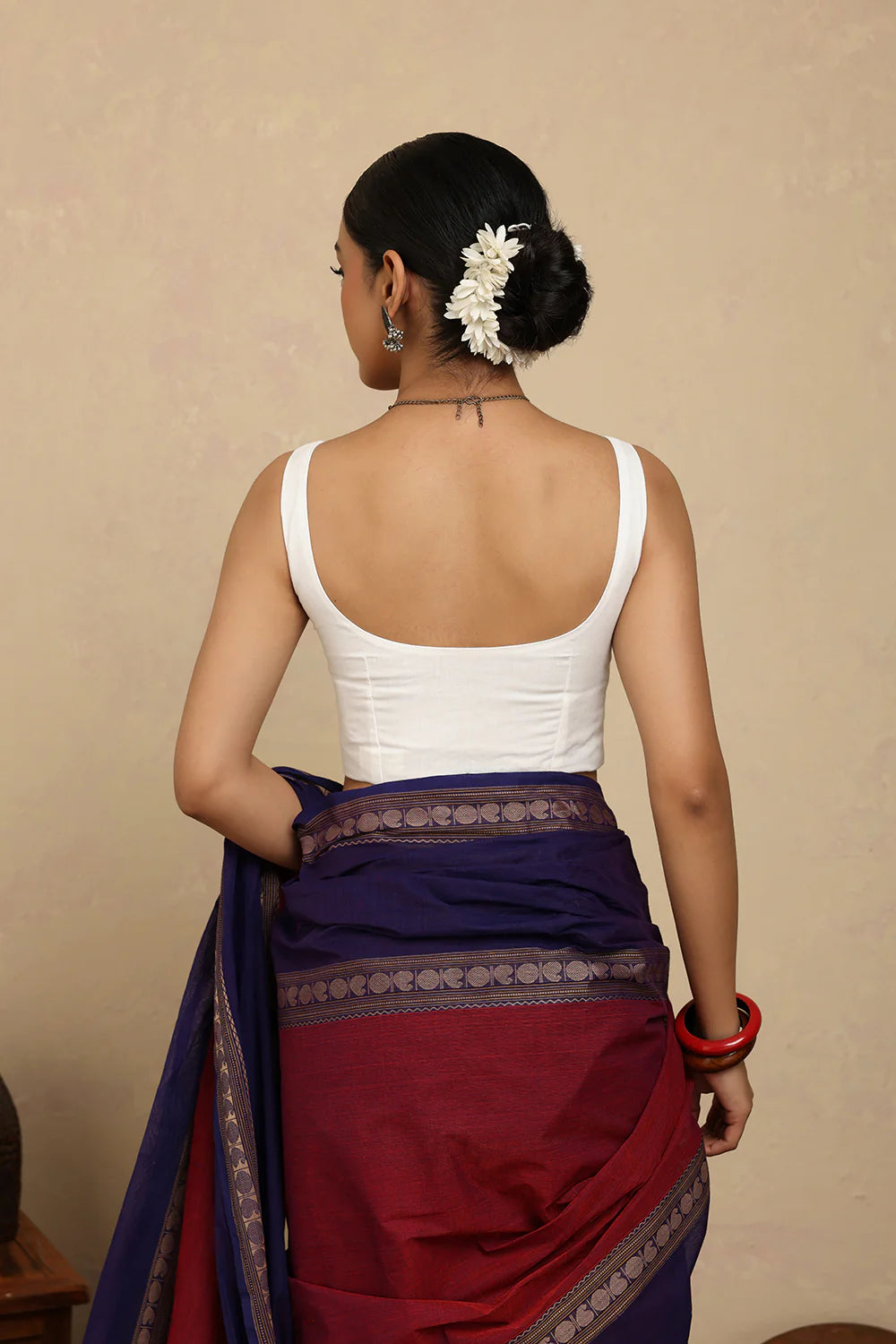 Safed South Cotton Blouse-Sutra Art of Clothing