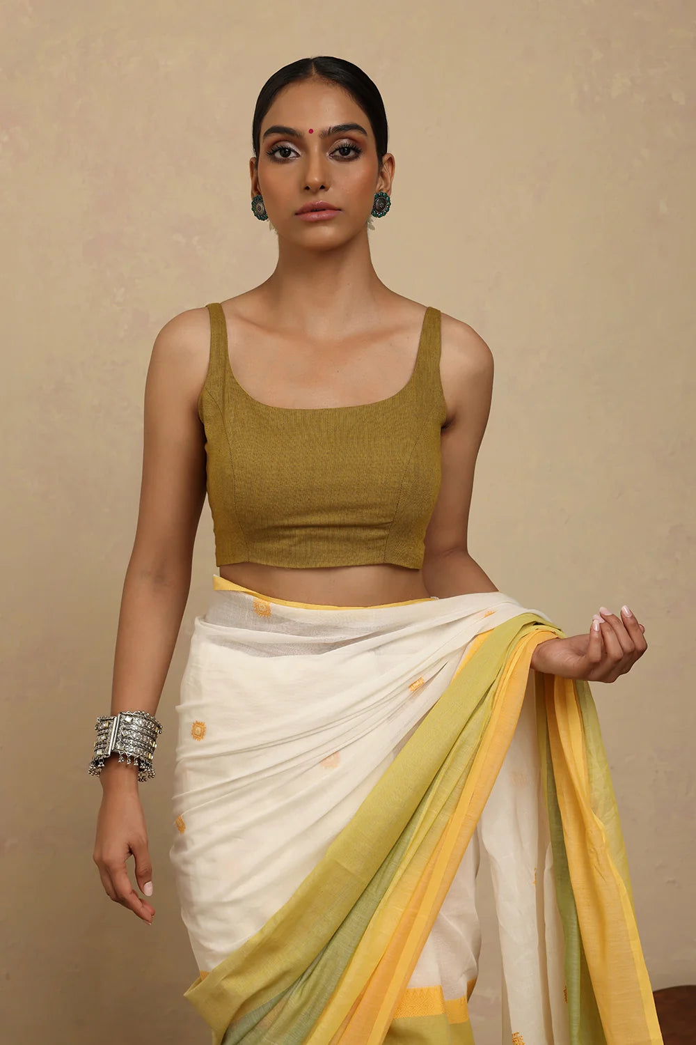 Green Cotton Blouse-Sutra Art of Clothing