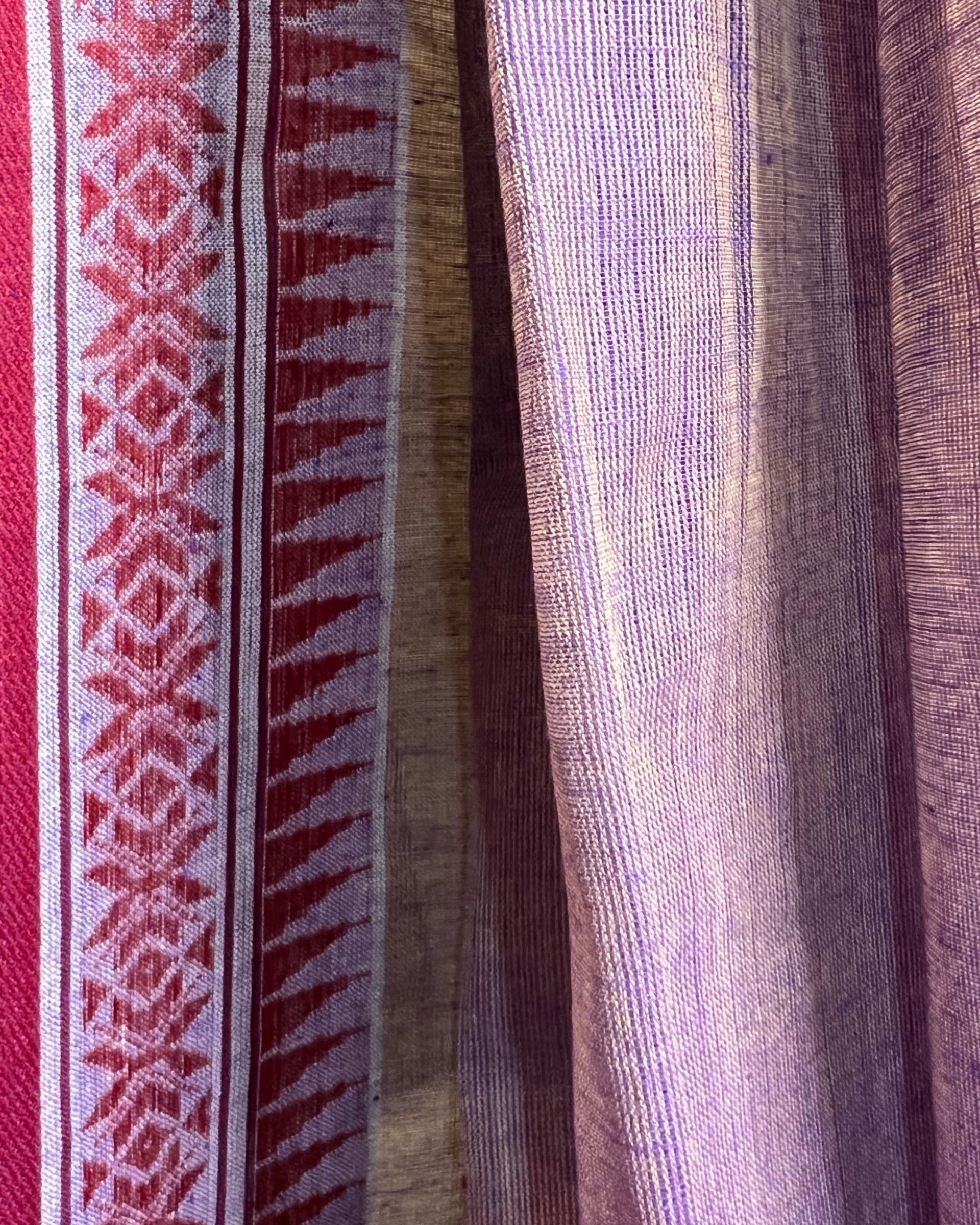 Purple - Red cotton Dhaniakhali handloom saree new collection
