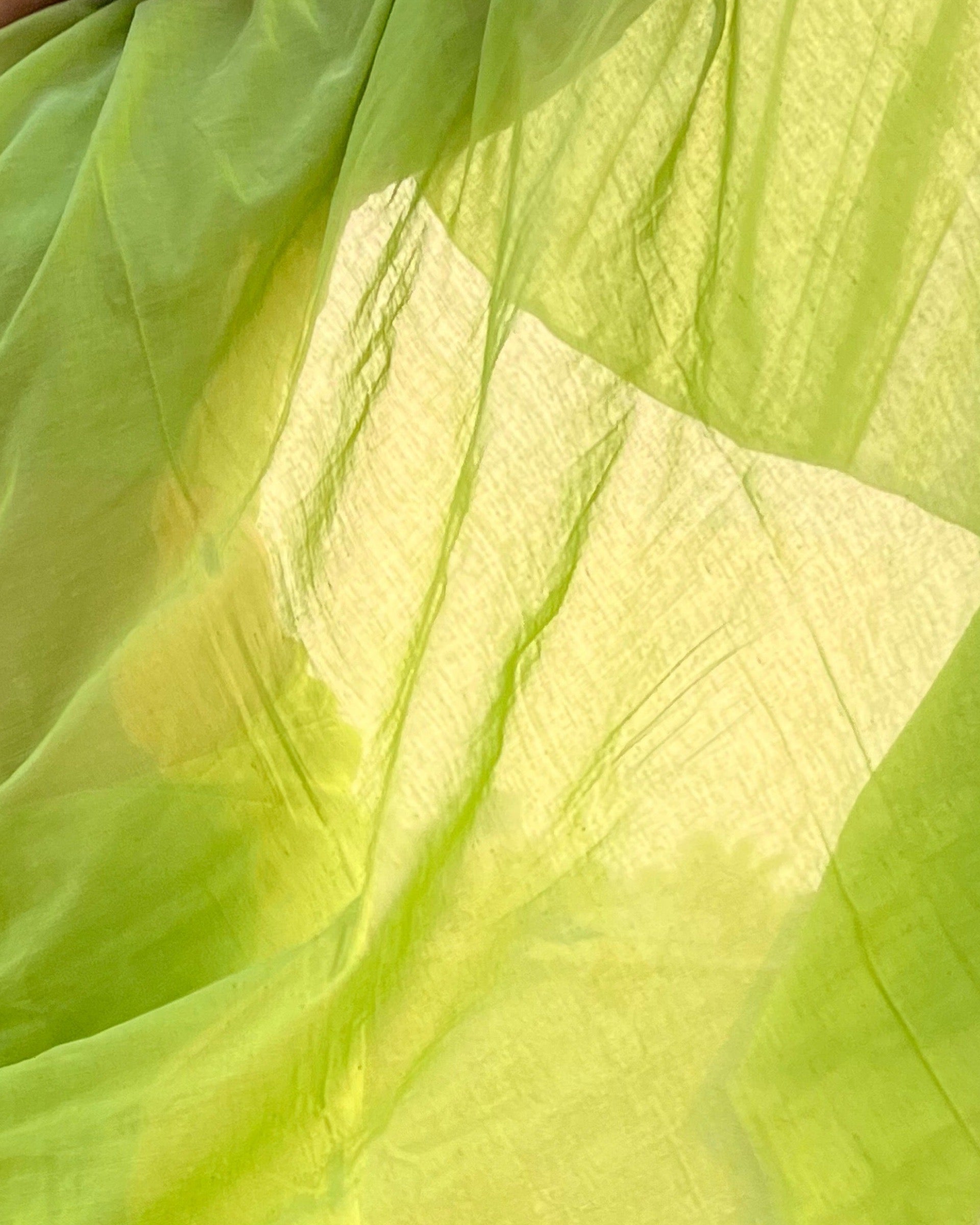 Parrot Green - Silver soft and comfortable Khadi cotton saree