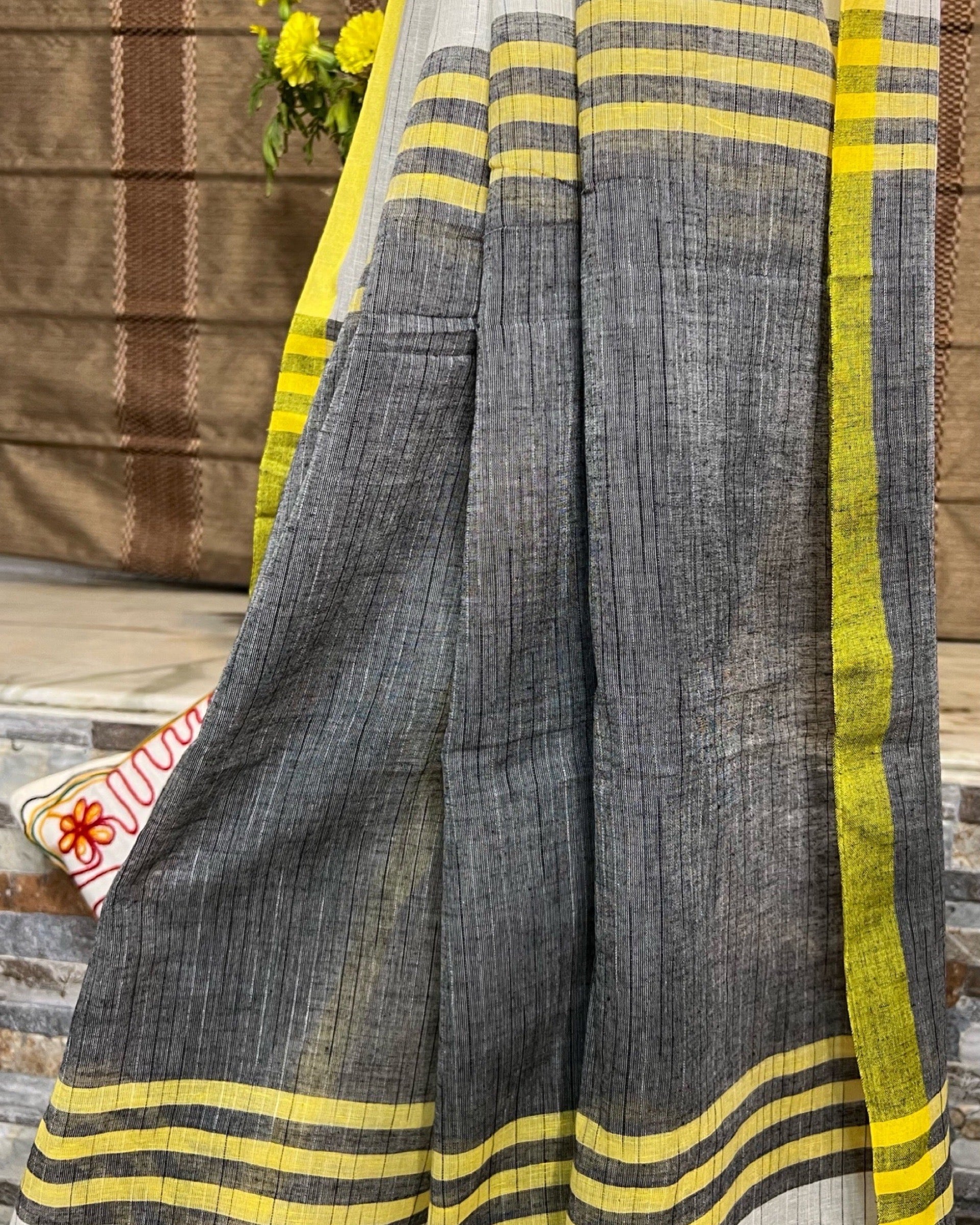 Holud Paare khadi cotton saree crafted by ShopAaMe for graceful ethnic appeal