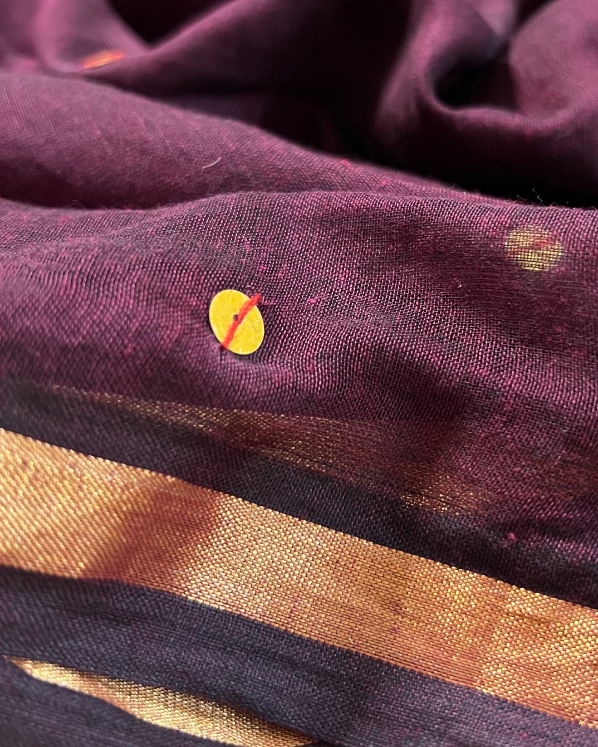 Soft and Comfortable mulmul cotton saree in powder magenta maroon with golden sequin emblishment for festive or party wear at reasonable price