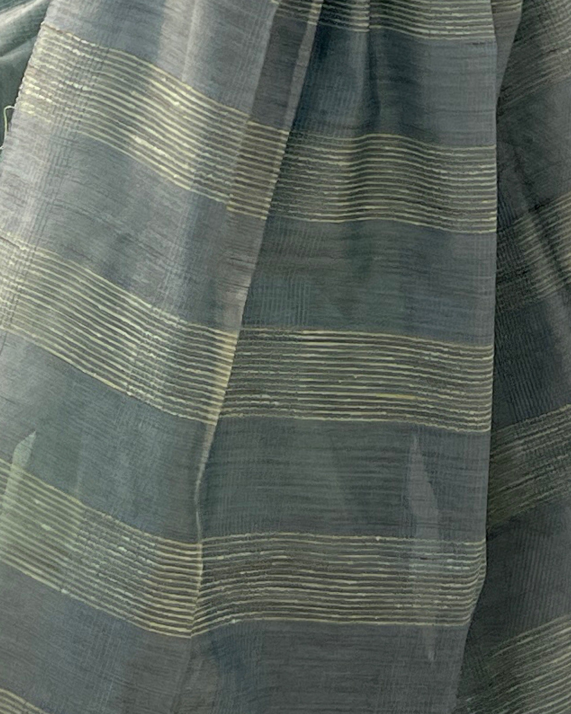 Cyan green - Gray Bhagalpuri handloom saree new collection