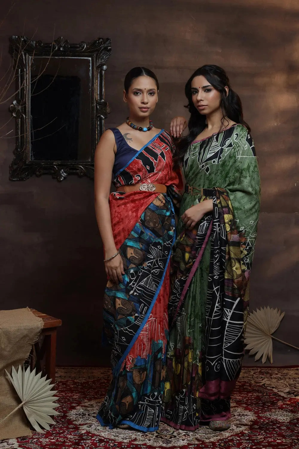 Handloom Berry Red Pure Silk Hand Painted Saree-Sutra Art of Clothing