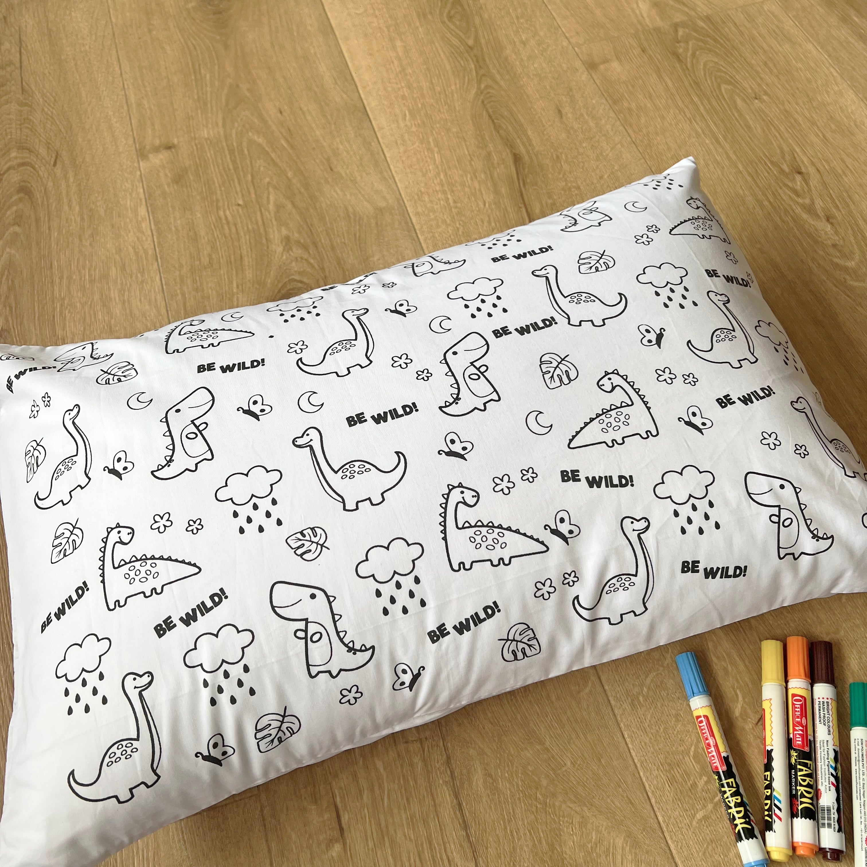DIY Doodle Art Pillow Covers - Be Wild - Oranges and Lemons