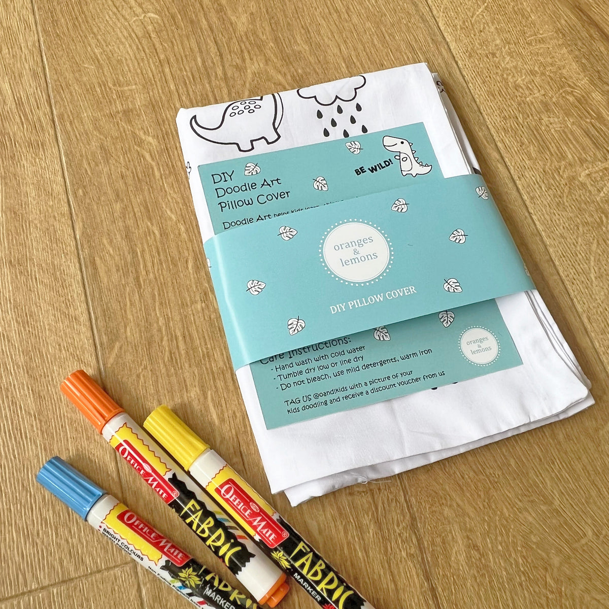 DIY Doodle Art Pillow Covers - Be Wild - Oranges and Lemons