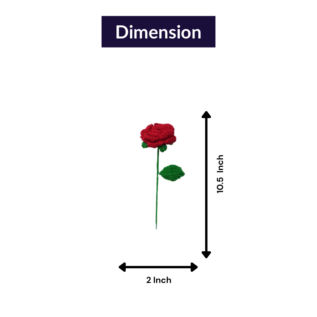 Handcrafted Red Crochet Rose – Forever Flower Décor | ArteCasa - https://artecasa.in/