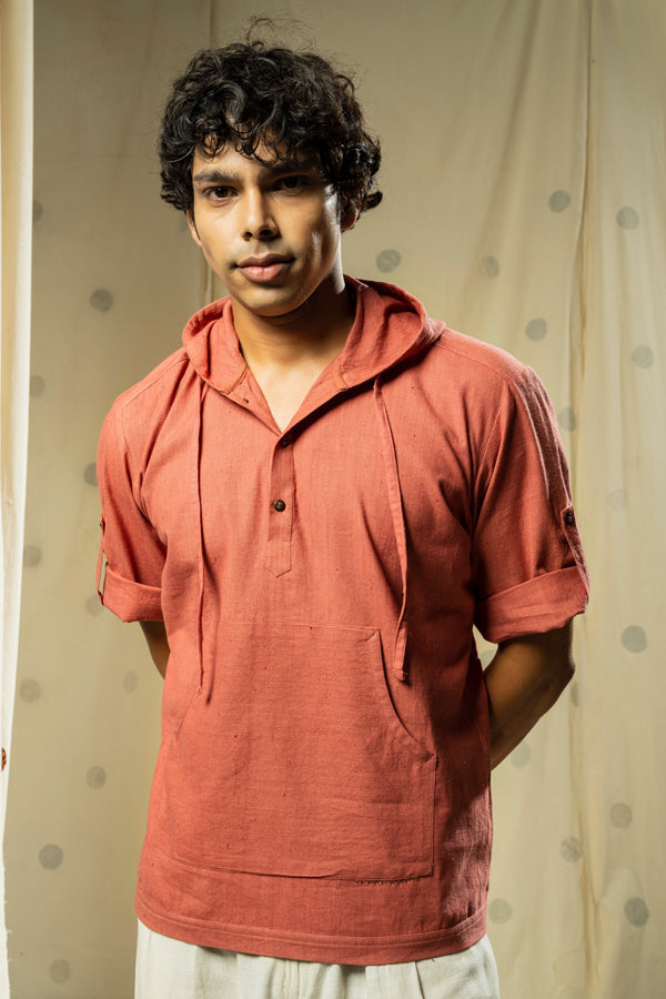 Urban looms- thoughtfully-crafted men’s hooded kurta - men hoodie