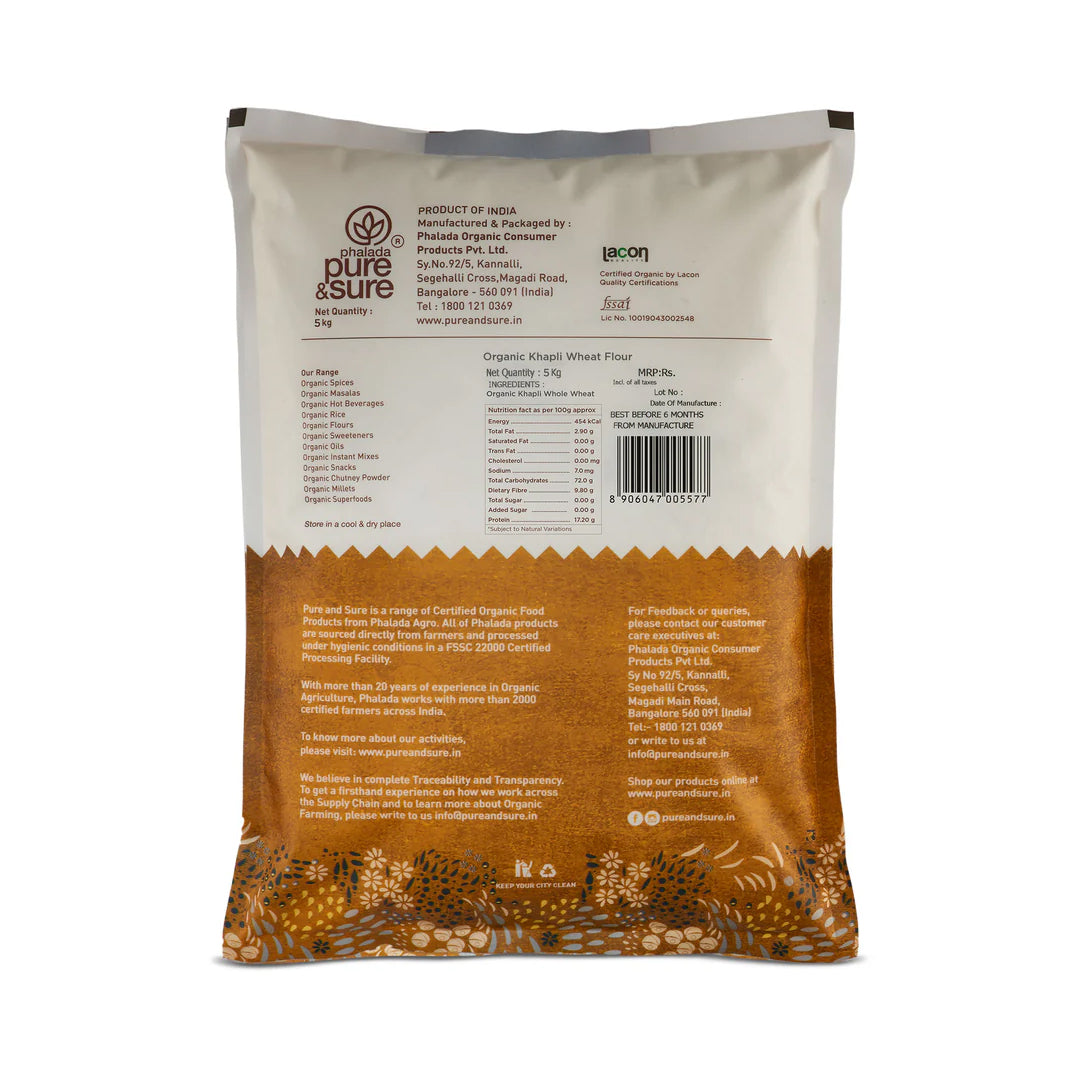 Organic Khapli Wheat Flour 5kg Back