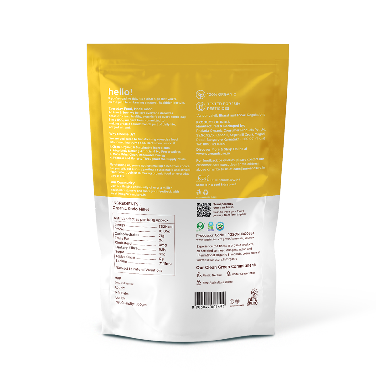 Organic Kodo Millet Back