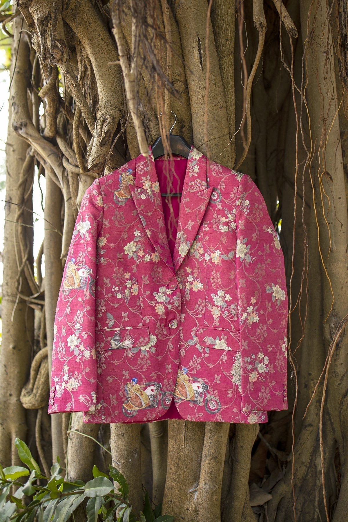 Lark - Woman raw silk blazer adamleaves