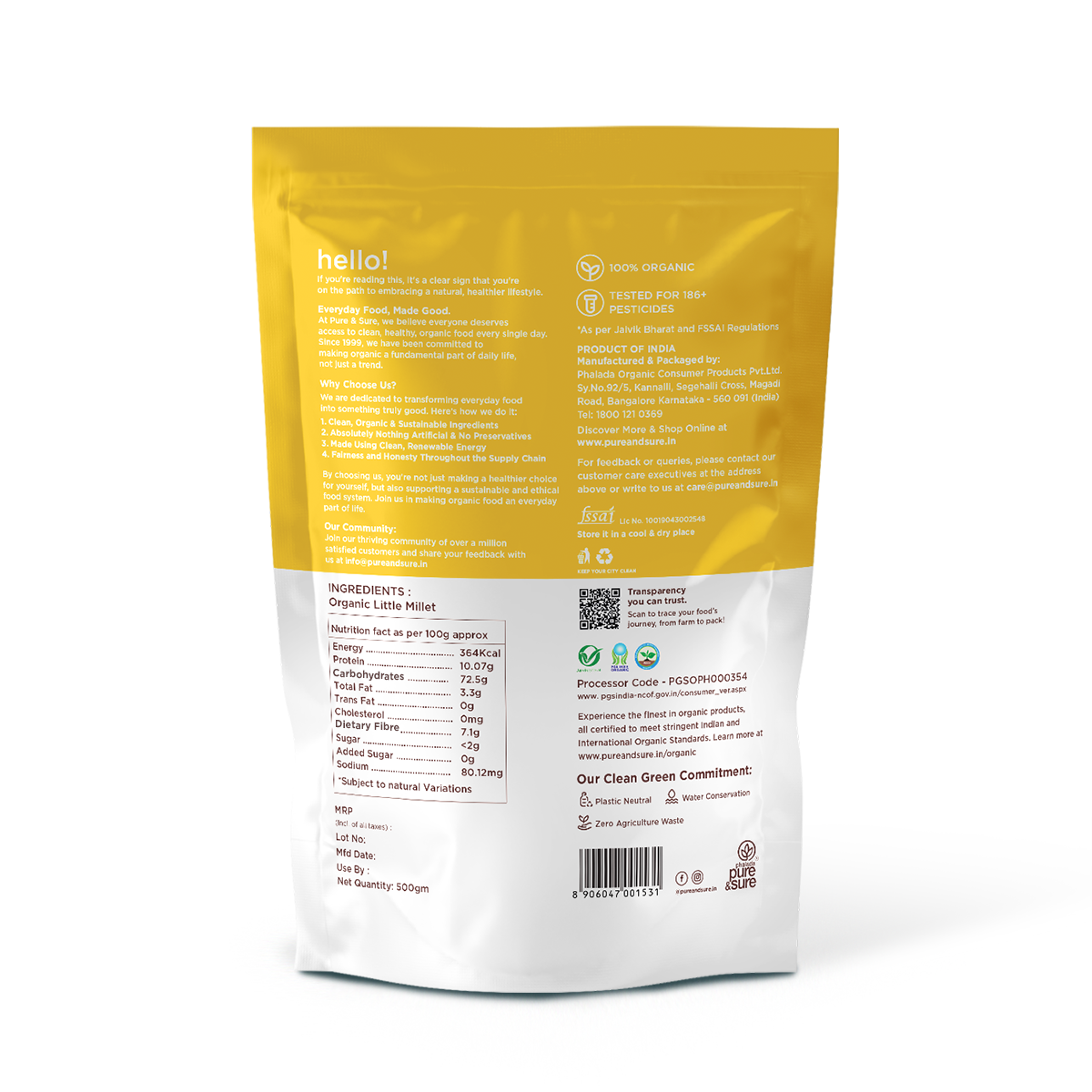 Organic Little Millet Back