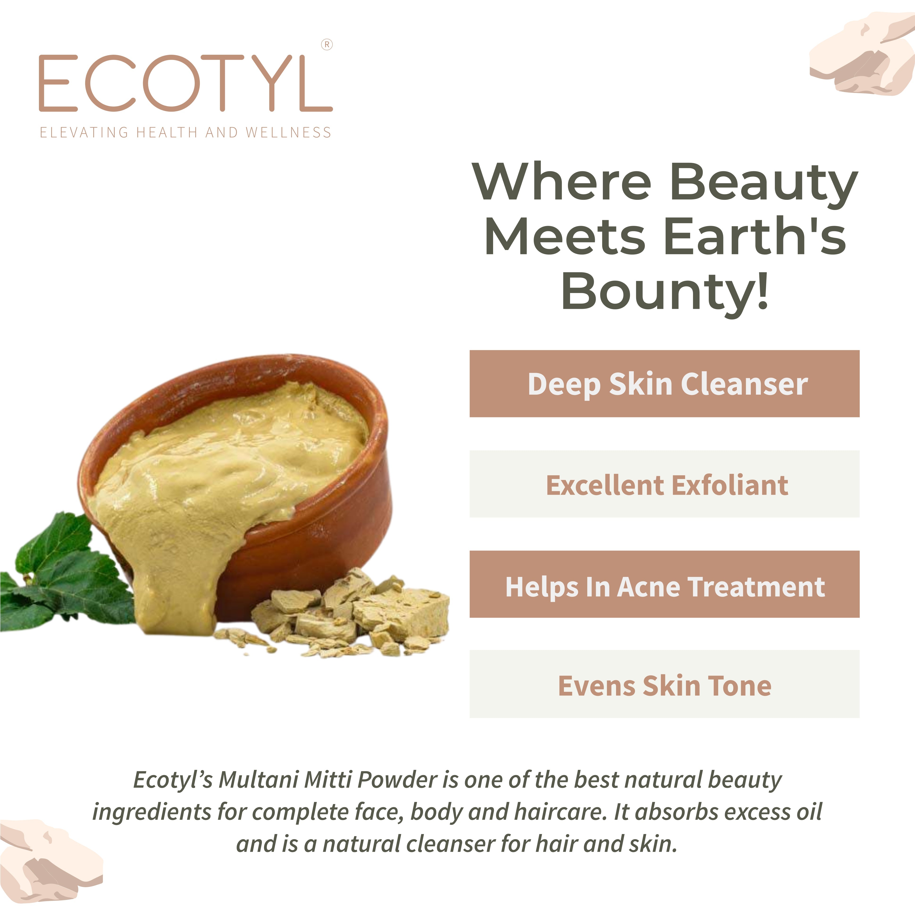 Natural Multani Mitti - Ecotyl - 100% Organic I Sustainable