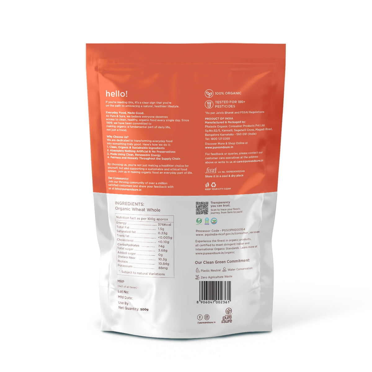 Organic Maida Flour 500g Back