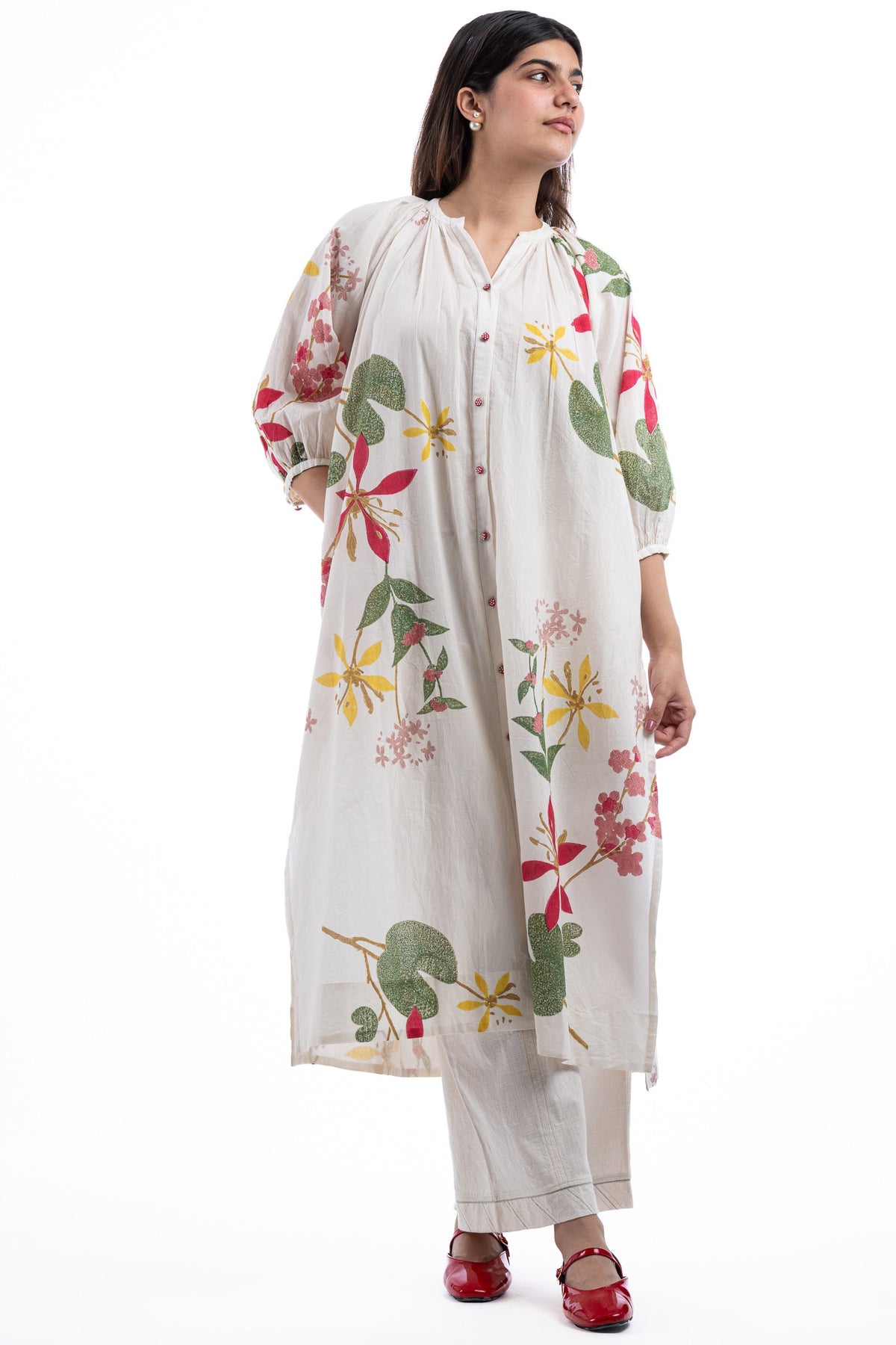 Nico Kurta Botanical Print Dharan Bouquet of Love