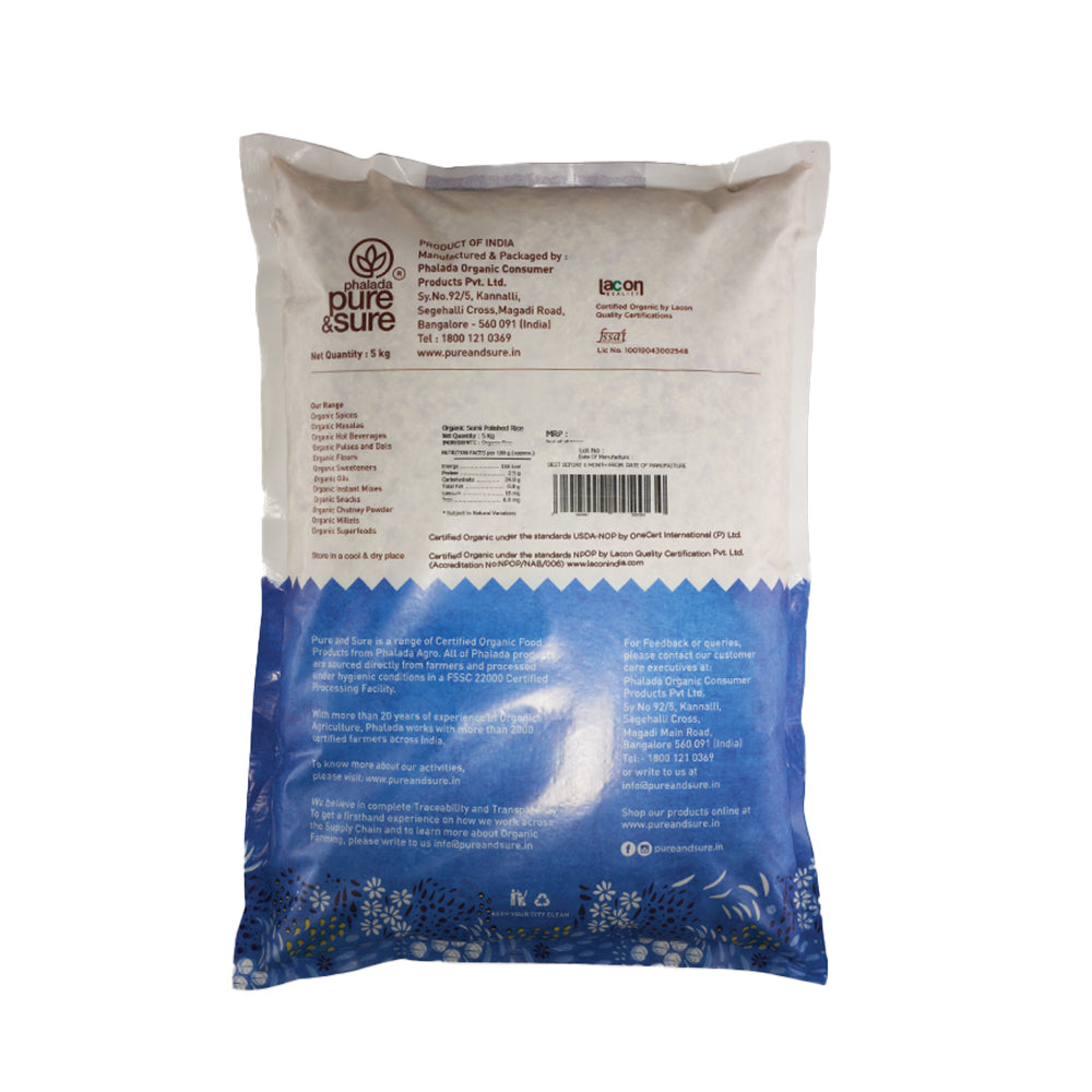 Semi polished Rice 5kg Back