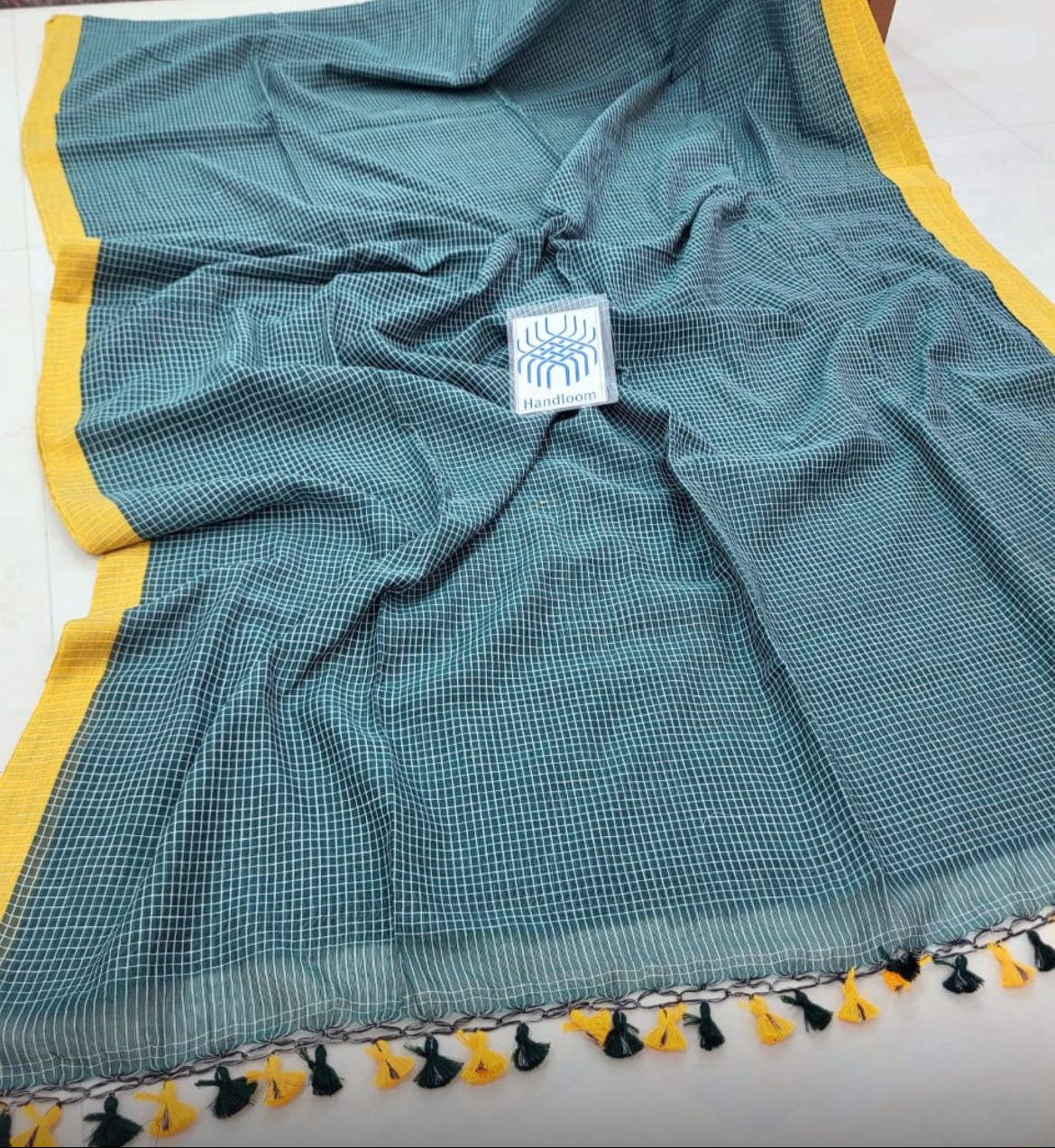 Close-up of Neerja handloom cotton saree by Shopaame ideal for daily office wear