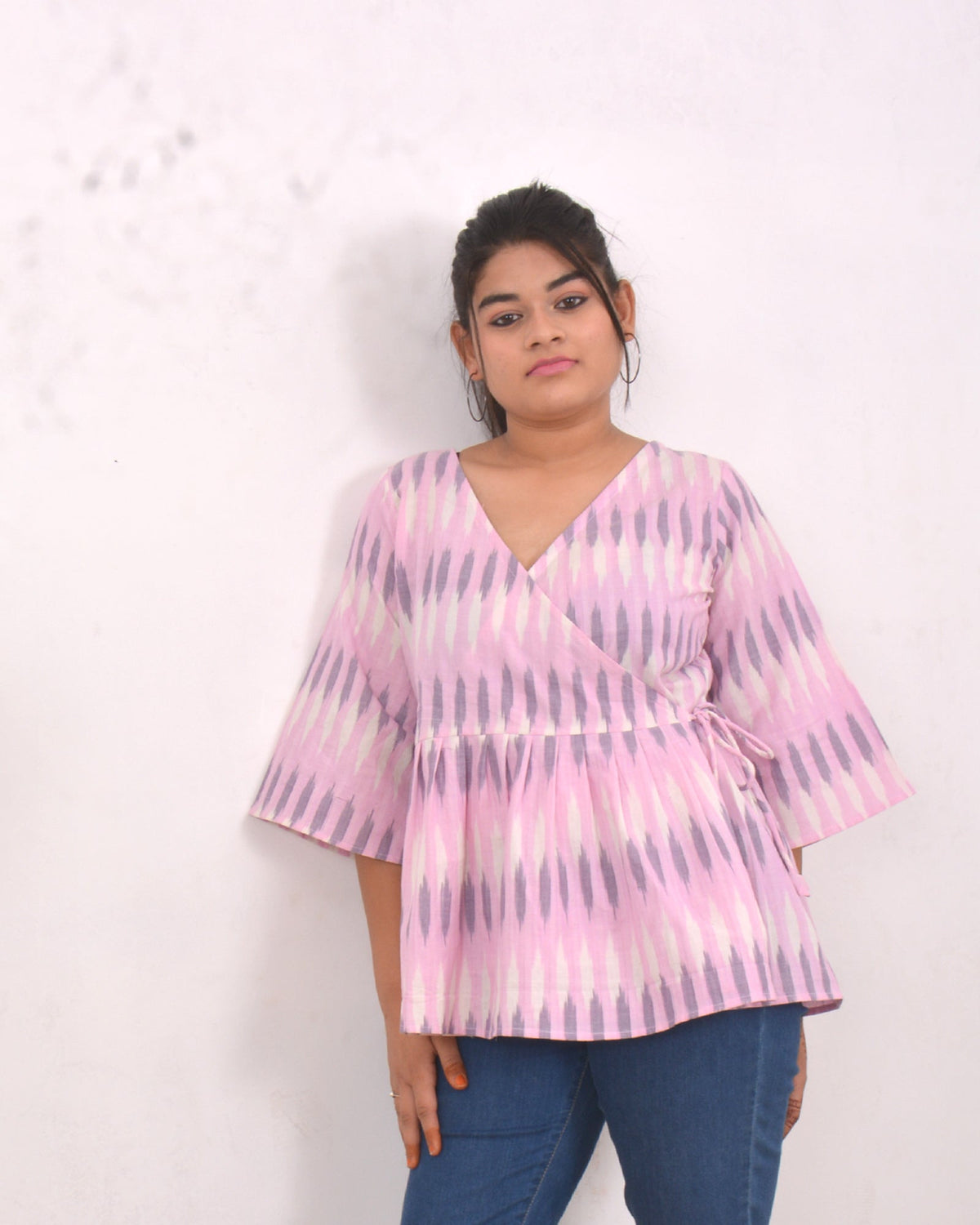 Pink lolly Ikkat handwoven wardrobe essential women top 2