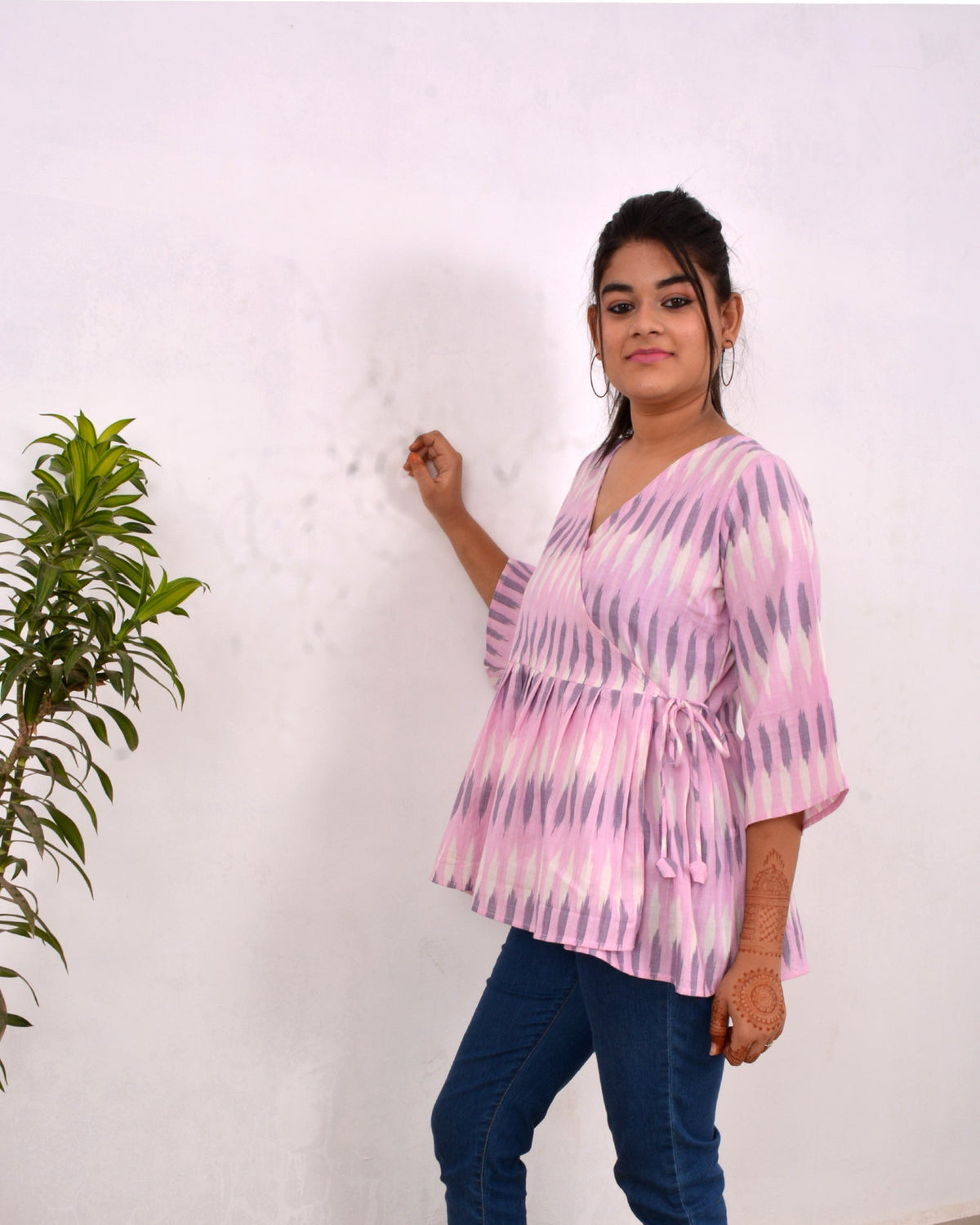 Pink lolly Ikkat handwoven wardrobe essential women top 4