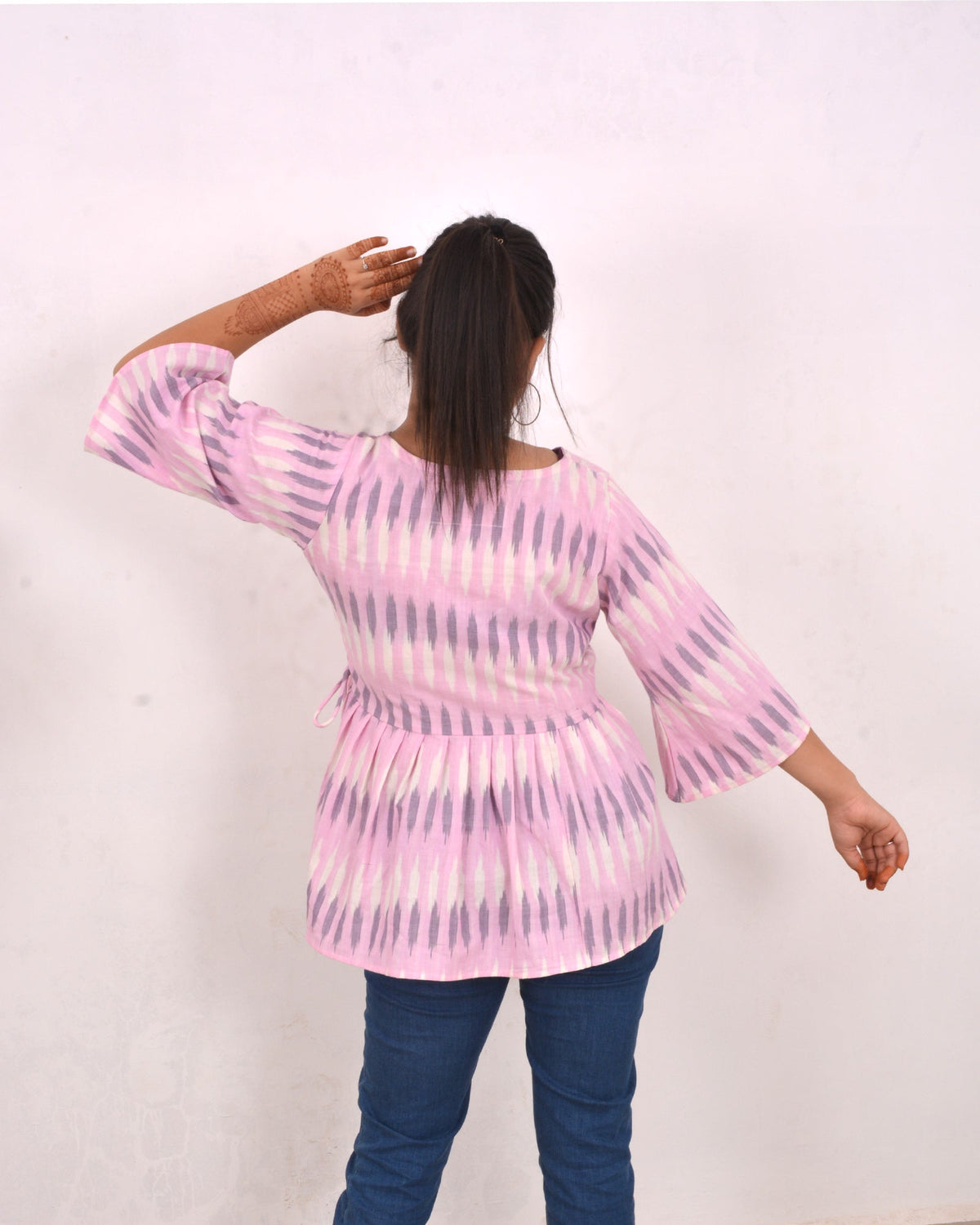 Pink lolly Ikkat handwoven wardrobe essential women top 3