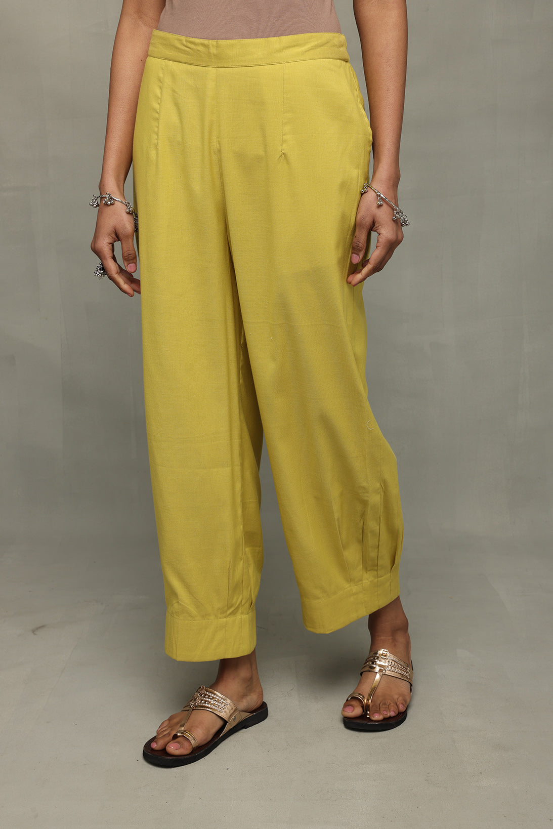 Plantain Yellow Bloom Banana Cotton Harem Pant-Sutra Art of Clothing