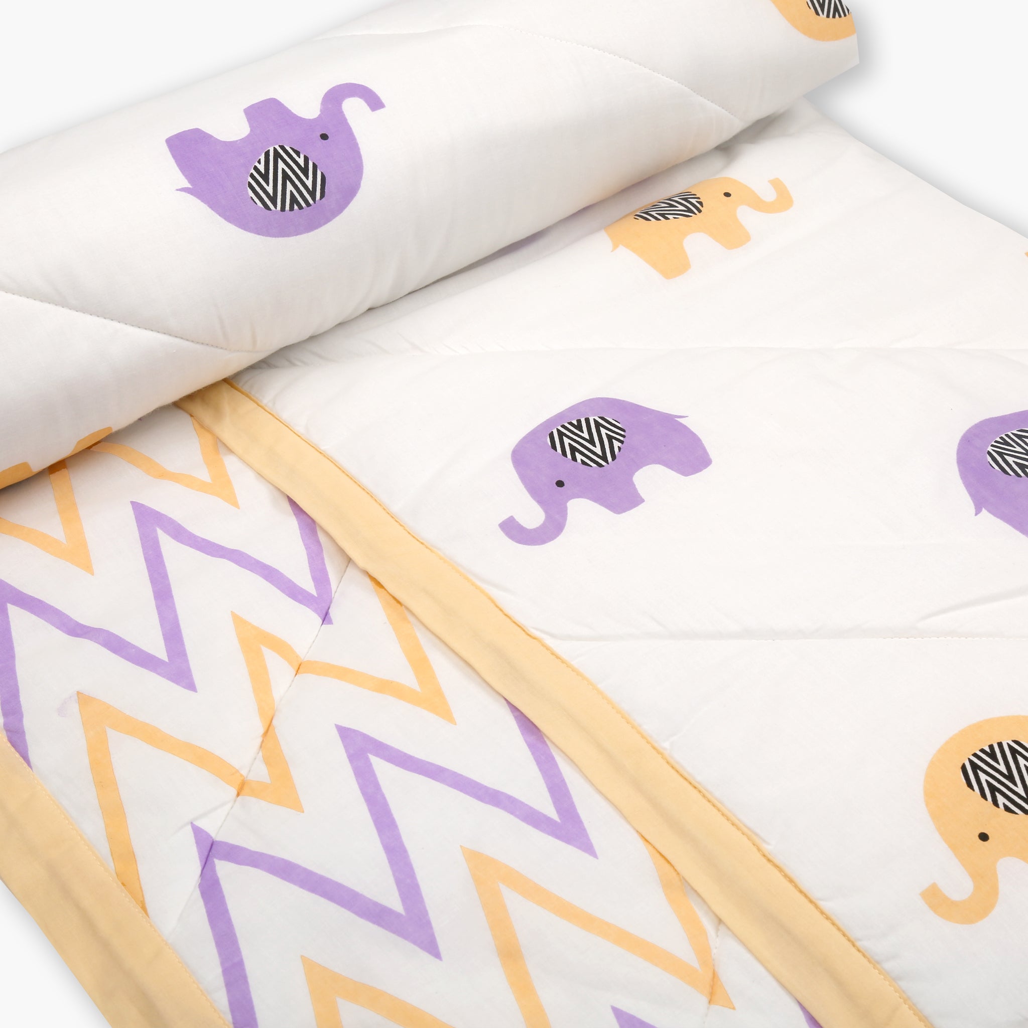 Enchanting Elephants - Organic Cot Bedding Sets - Oranges and Lemons