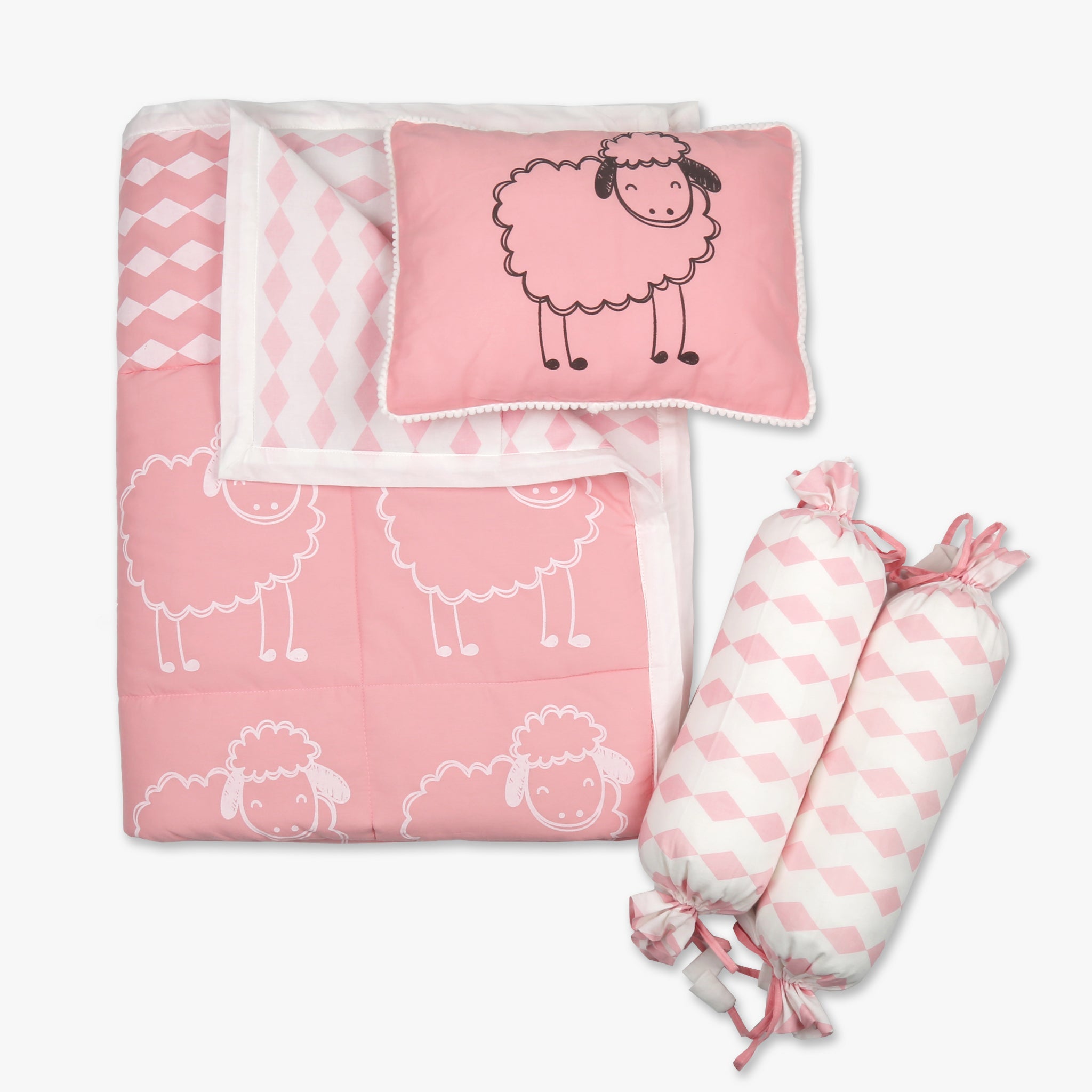 3 Piece Cot Bedding Set - Oranges and Lemons