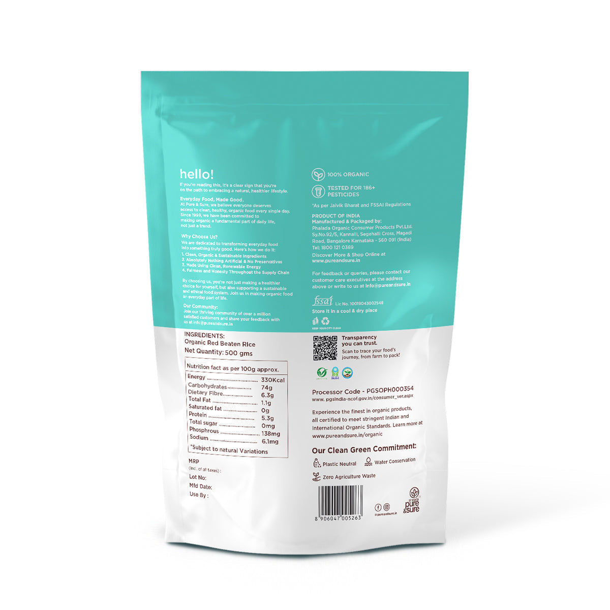 Organic Red Beaten Rice Back