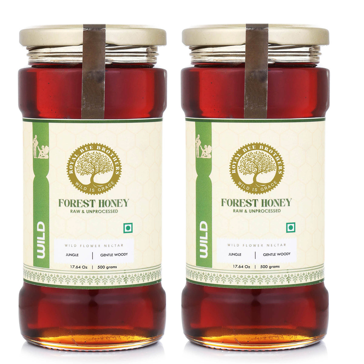 Authentic Indian organic honey with NPOP certification and rich amber texture from Royal Bee Brothers