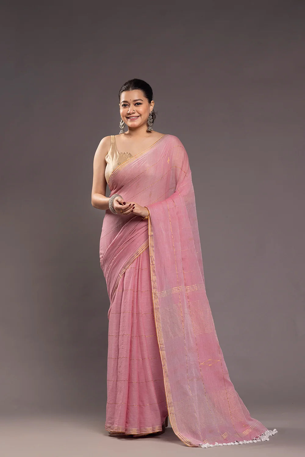 Golden Padma Pure Silk Banarasi Blouse-Sutra Art of Clothing