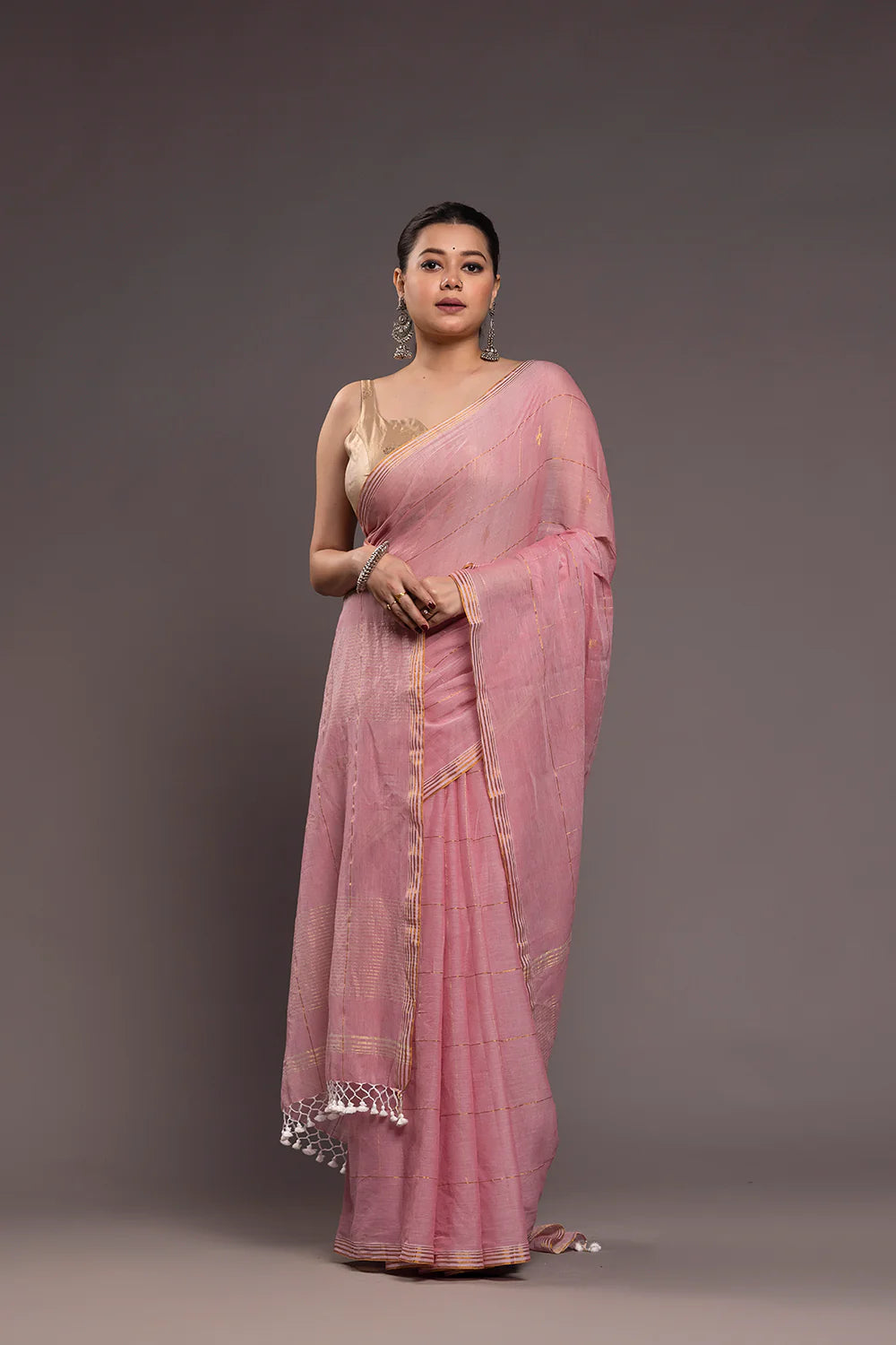 Golden Padma Pure Silk Banarasi Blouse-Sutra Art of Clothing