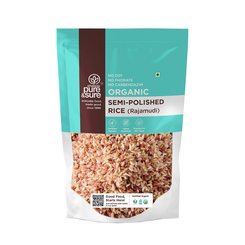 Phalada Pure and Sure Organic Semi polished Rice 1kg Front
