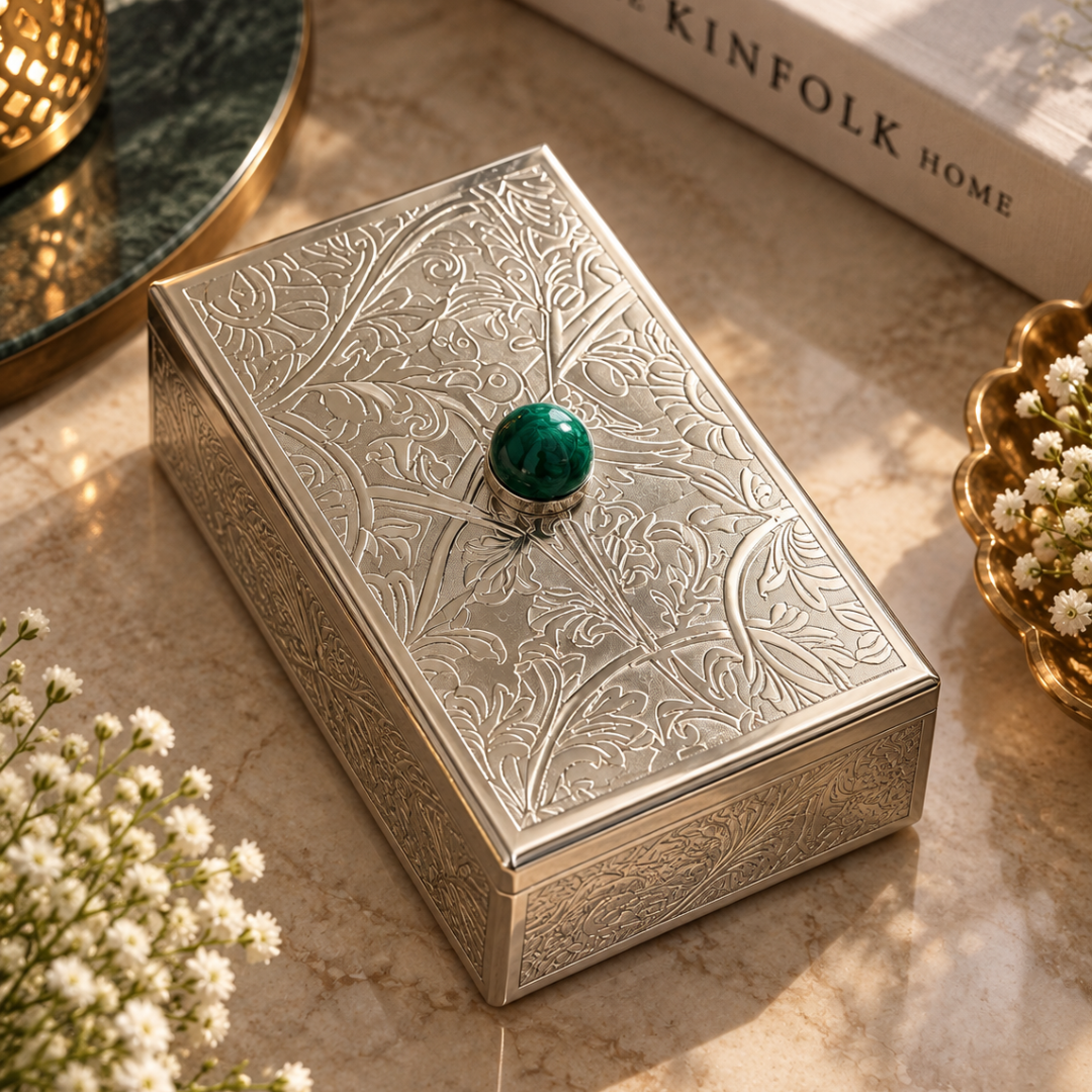 Playing Cards with Silver Plated Shubh Labh Box | Festive Gift | Artecasa - https://artecasa.in/