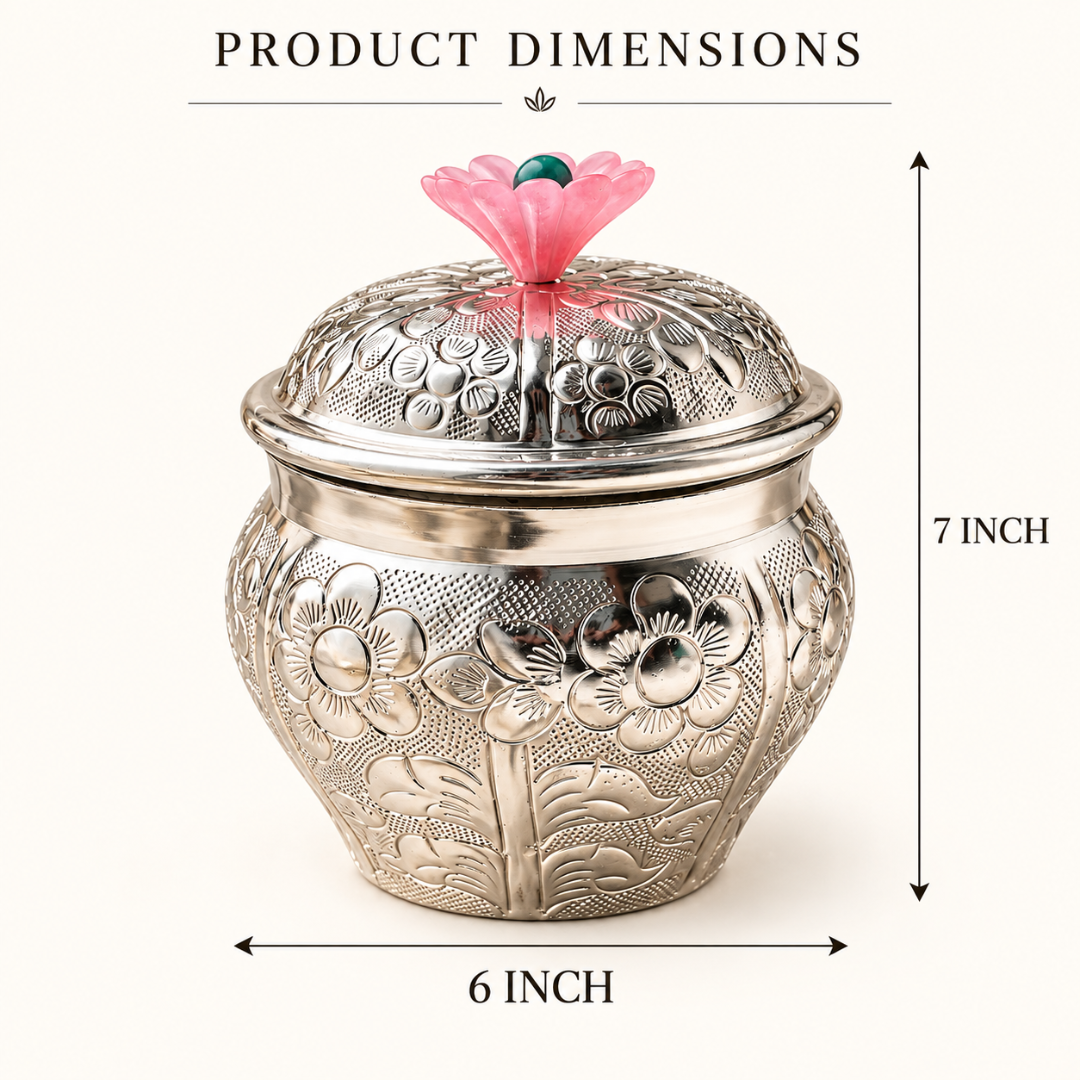 Silver Plated Floral Trinket Box | Jewellery & Keepsake Box | Artecasa - https://artecasa.in/