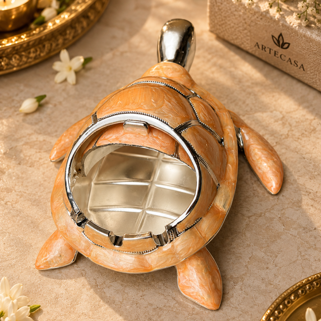Silver Plated Turtle Ash Tray | Decorative Tabletop Décor - https://artecasa.in/