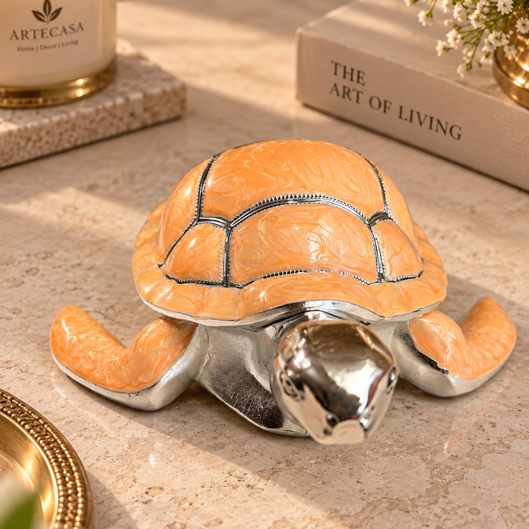 Silver Plated Turtle Ash Tray | Decorative Tabletop Décor - https://artecasa.in/