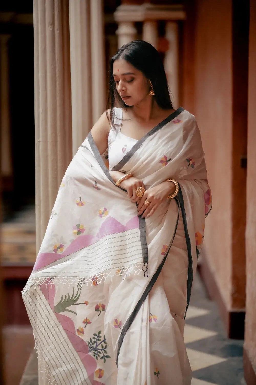 Surmai Jamdani Blouse-Sutra Art of Clothing